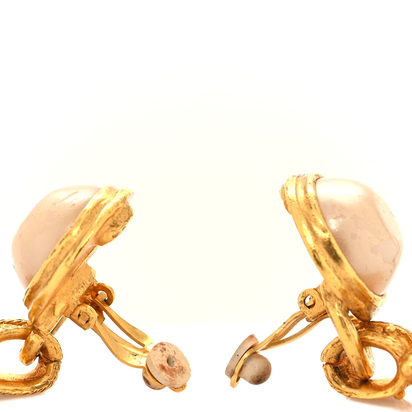Pearl CC Clip On Earrings Gold