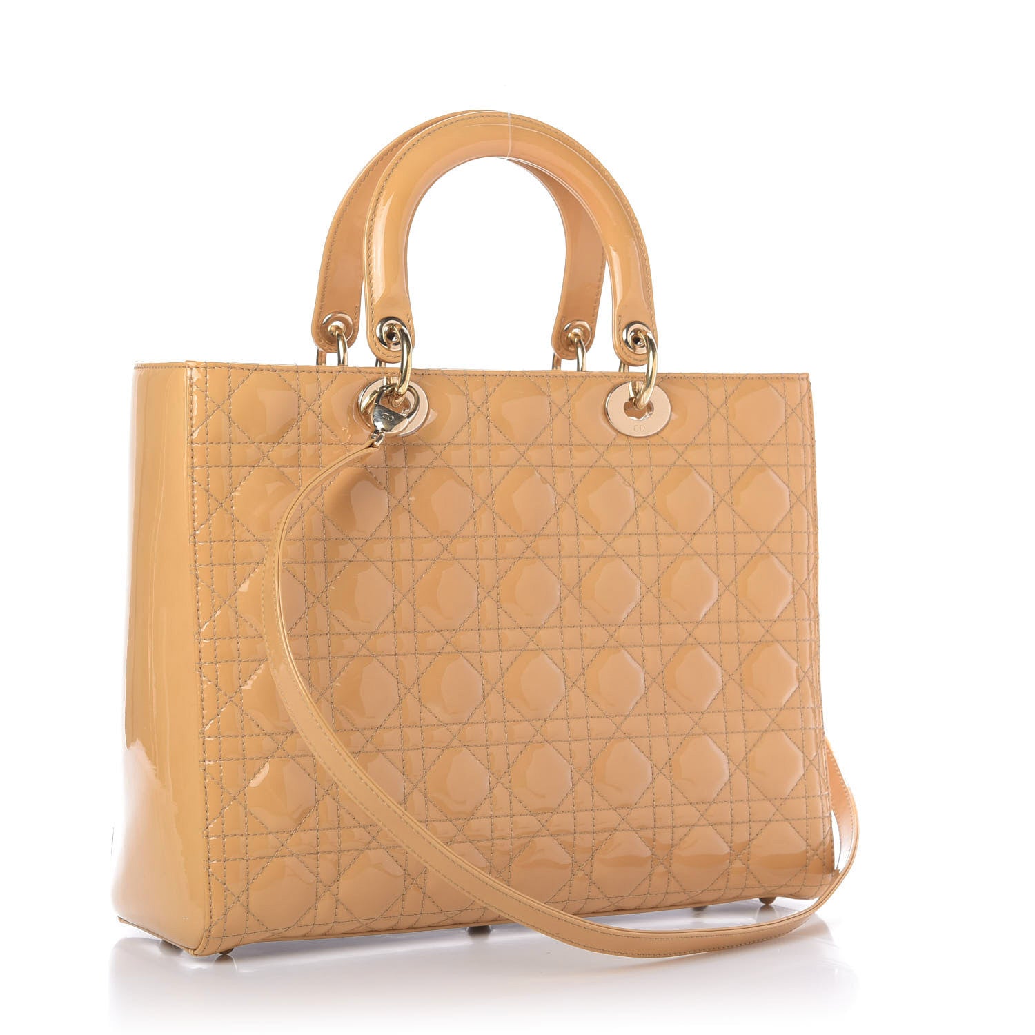 Christian Dior Patent Cannage Large Lady Dior Beige 4 of 16