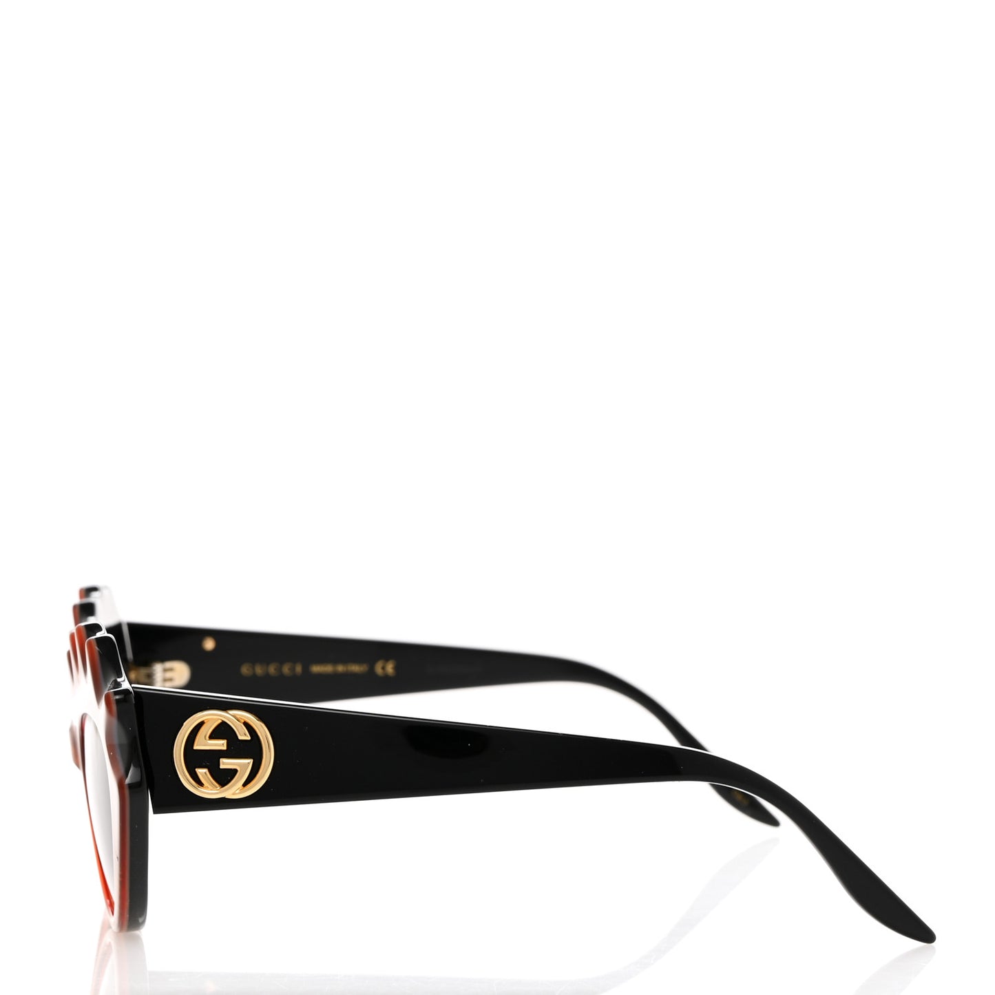 Acetate Cat Eye Sunglasses GG0781S Orange Black