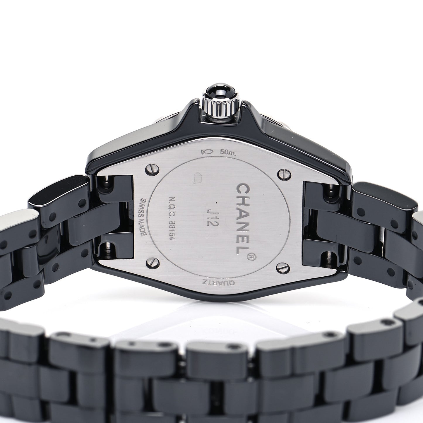 Stainless Steel Ceramic Diamond 29mm J12 Quartz Watch Black