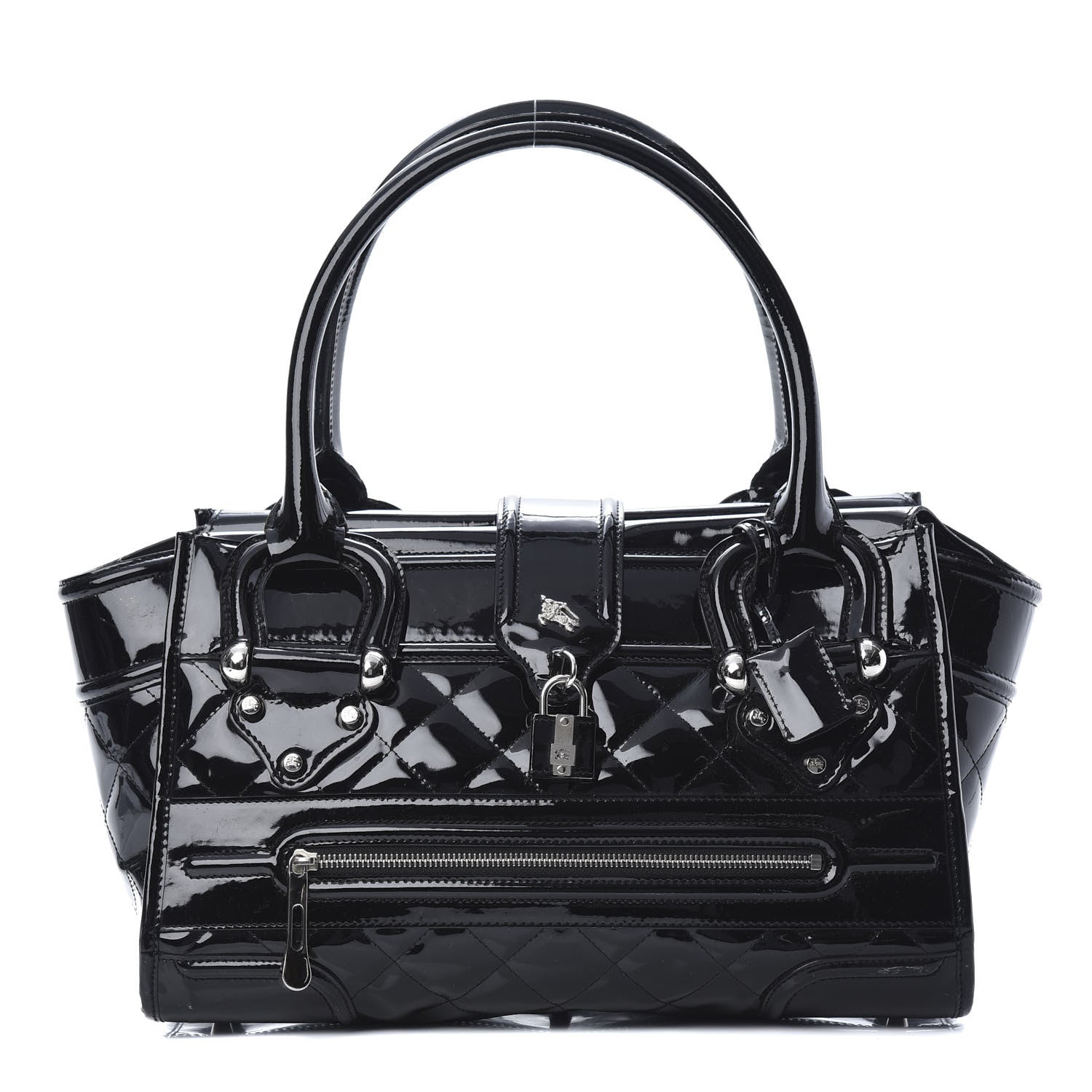 Burberry Patent Quilted Large Manor Tote Black 662622 – FASHIONPHILE