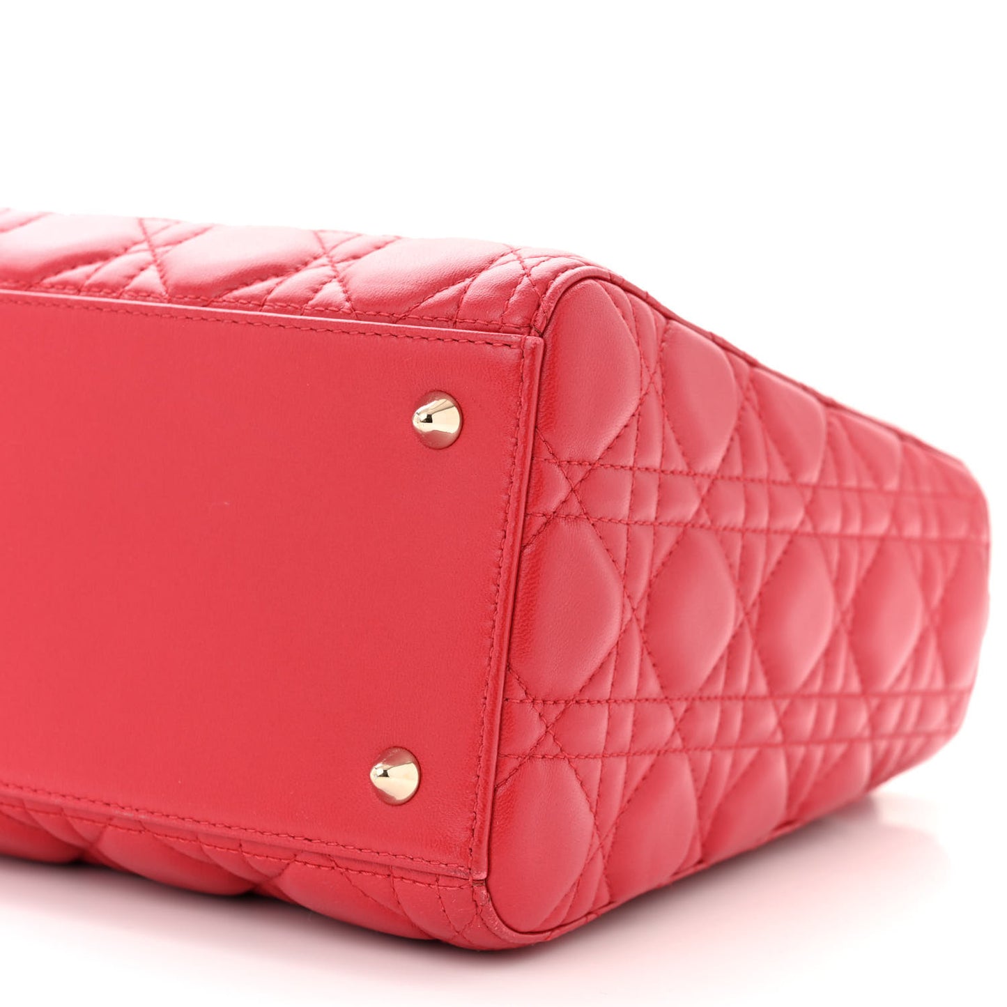 Lambskin Cannage Medium Lady Dior Red