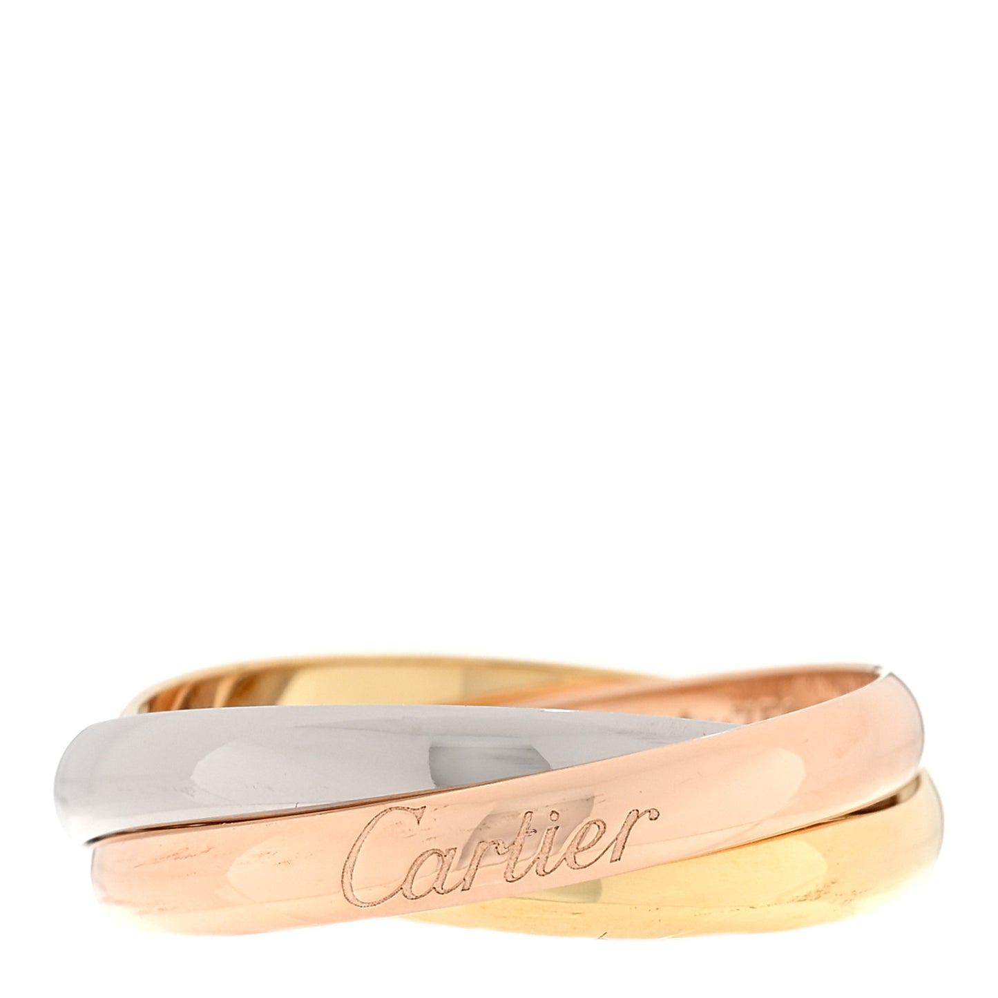 18K Pink Yellow White Gold Small Trinity Ring 56 7.5