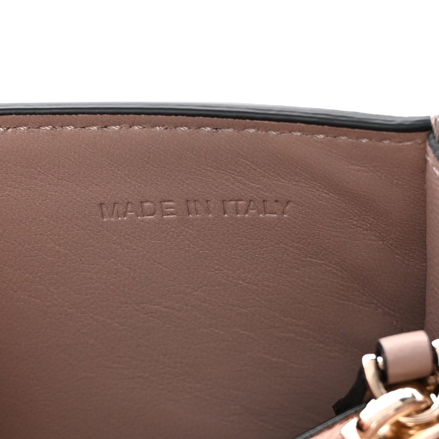 Metallic Pebbled Calfskin Rockstud Phone Case With Chain Sasso