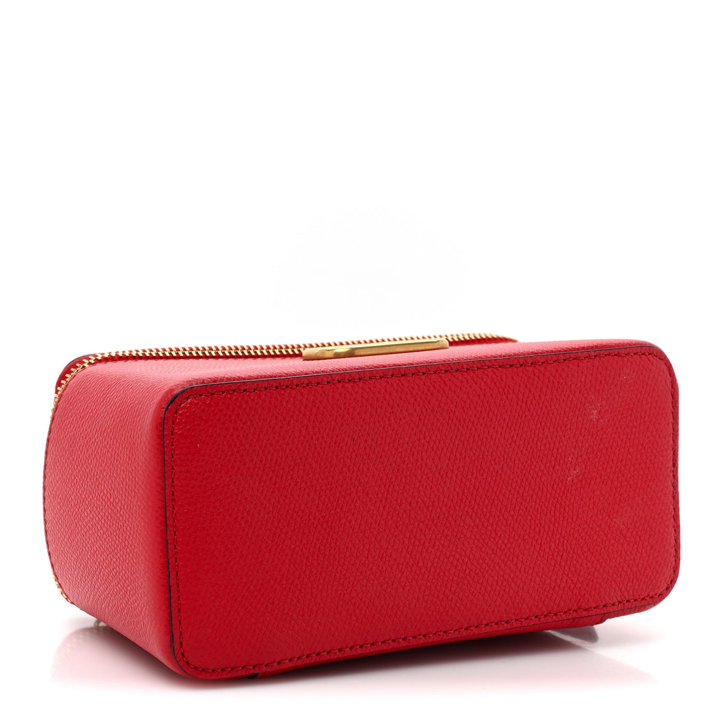 Grained Calfskin VLogo Vanity Case Rouge Pur