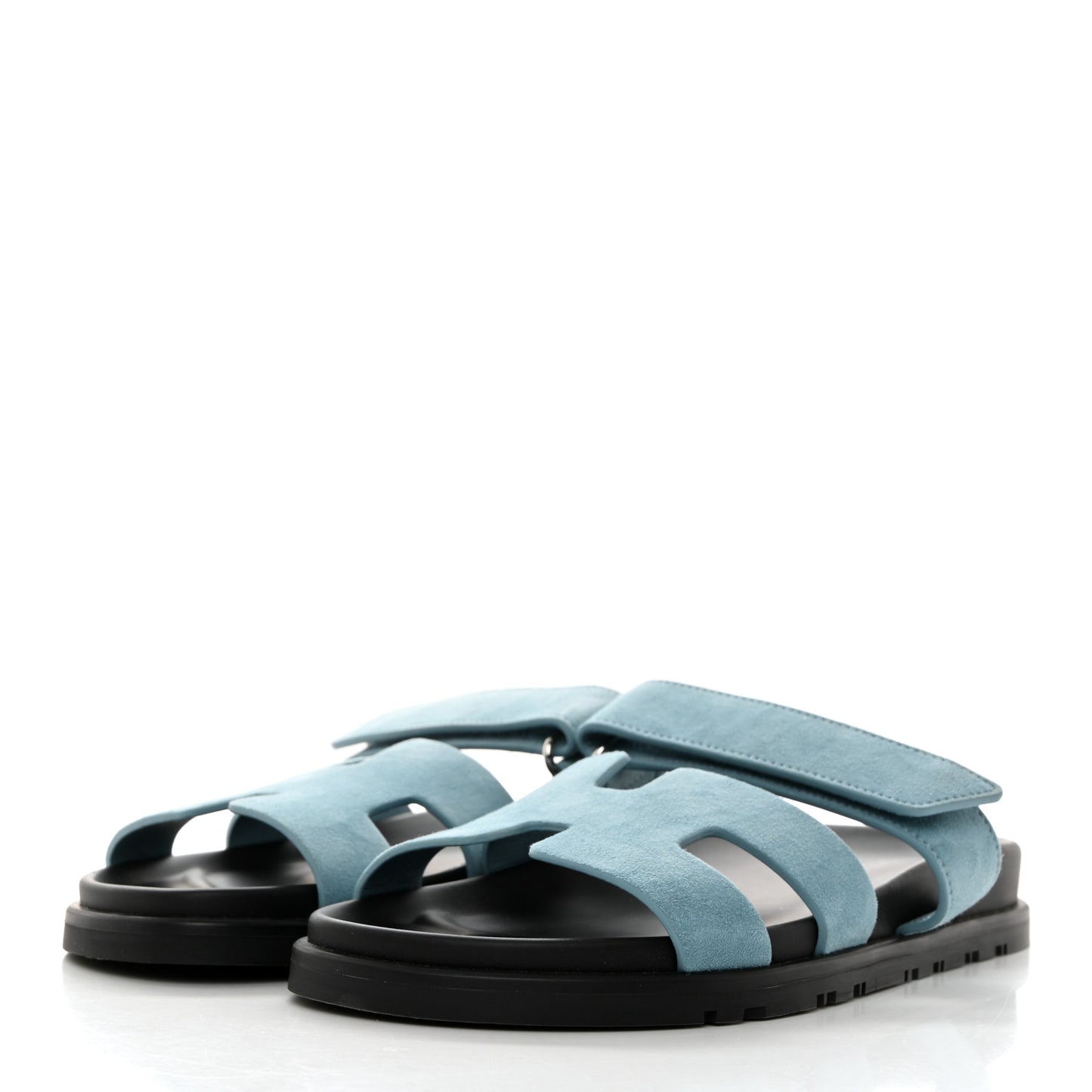 Suede Goatskin Womens Chypre Sandals 37 Bleu Mineral
