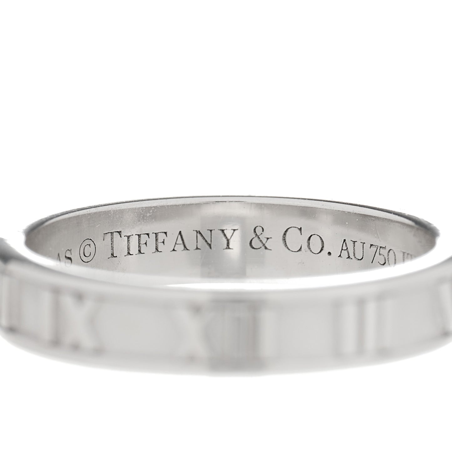 18K White Gold Atlas Band Ring 53 6.5
