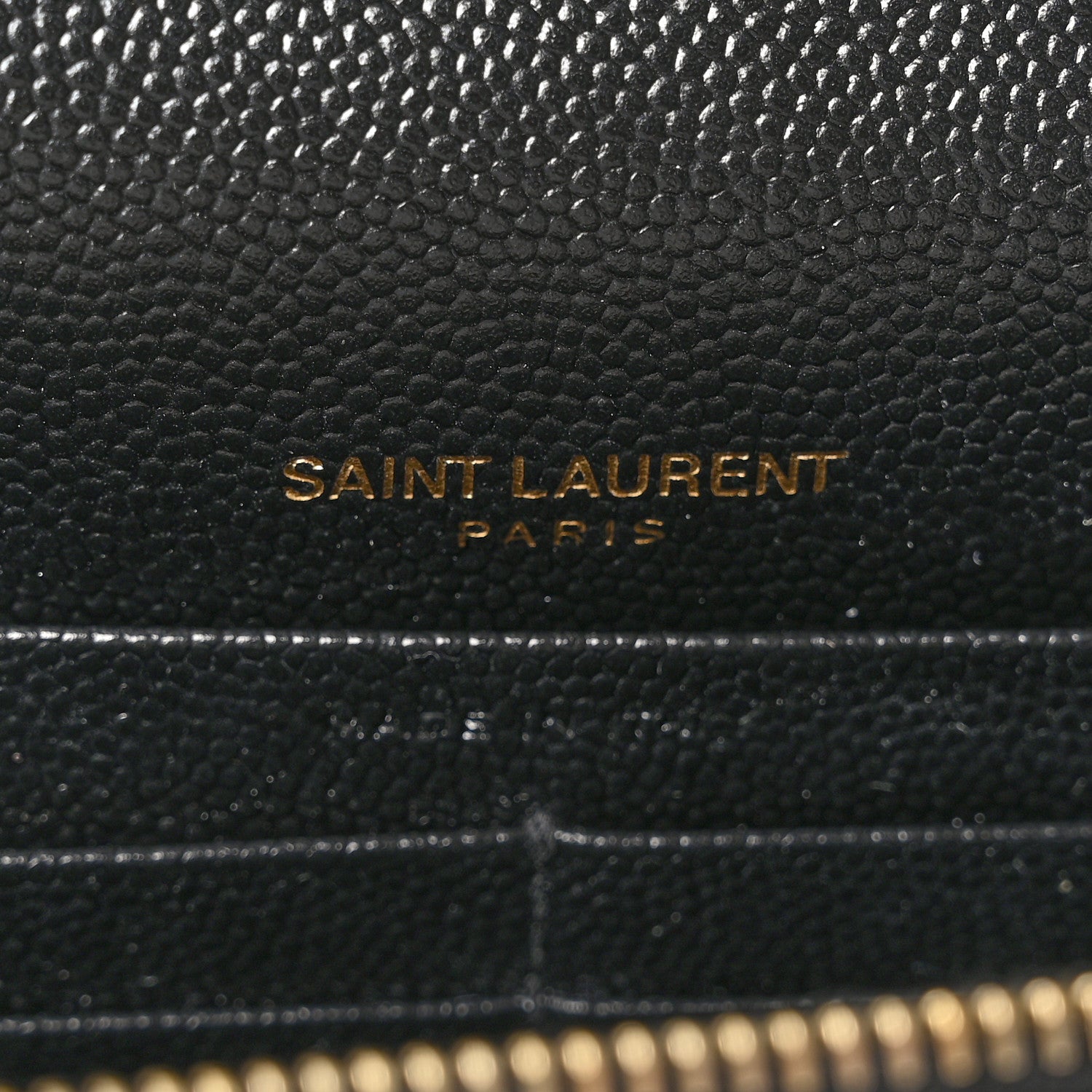 Saint Laurent Grain De Poudre Matelasse Chevron Monogram Envelope Chain Wallet Black 6 of 10