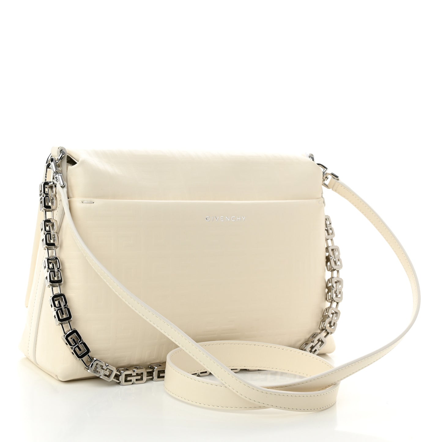 Soft Calfskin 4G Embossed Medium Shoulder Bag Ivory