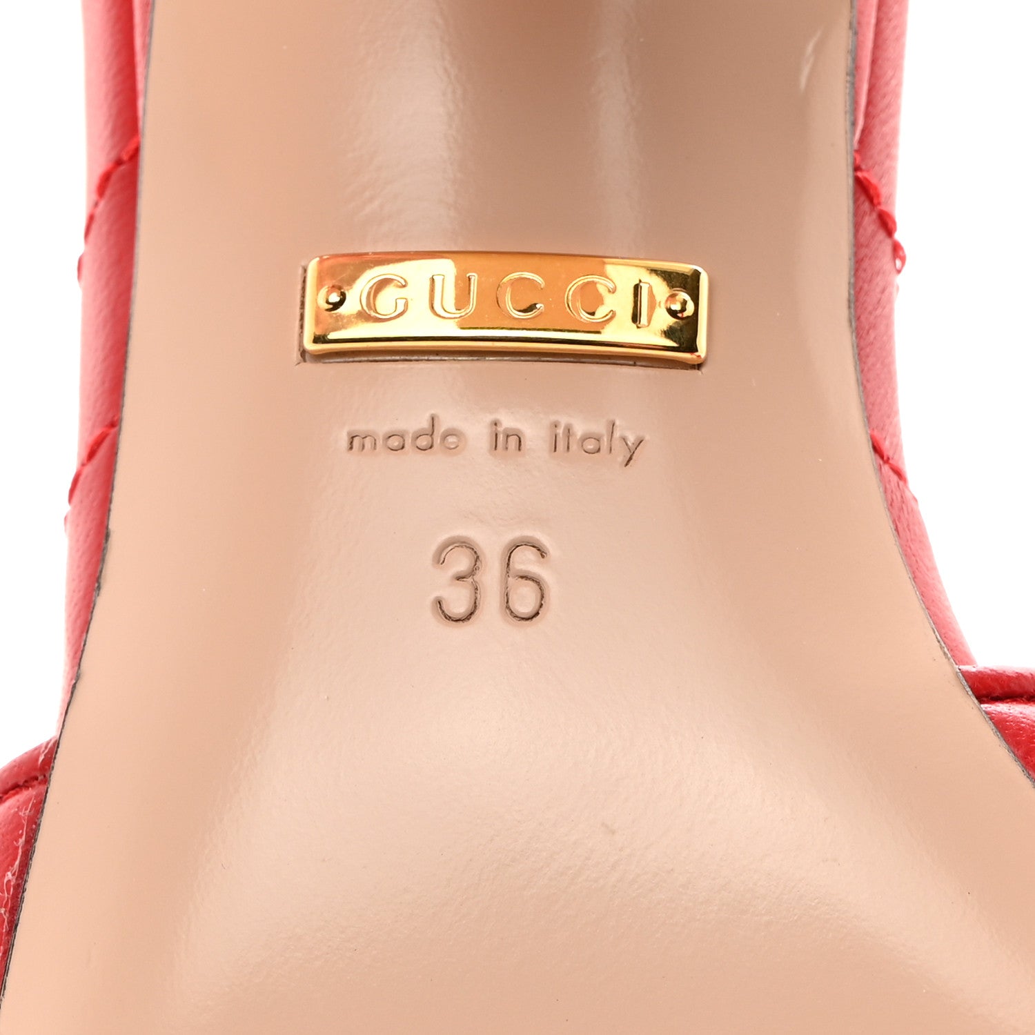 Gucci Nappa Matelasse GG Marmont 75mm Slide Sandals 36 Maple Red 6 of 9