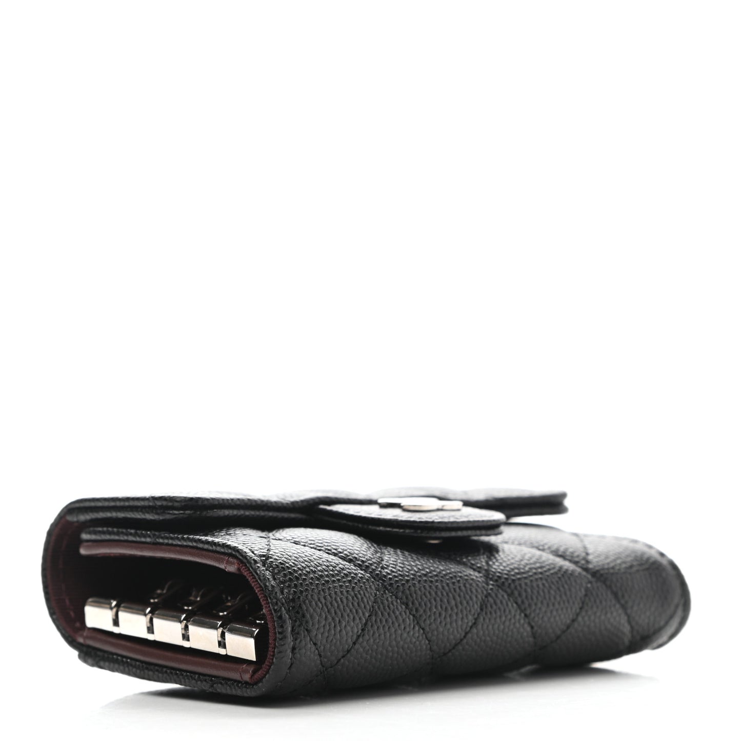 Caviar Quilted Classic 4 Key Holder Wallet Black