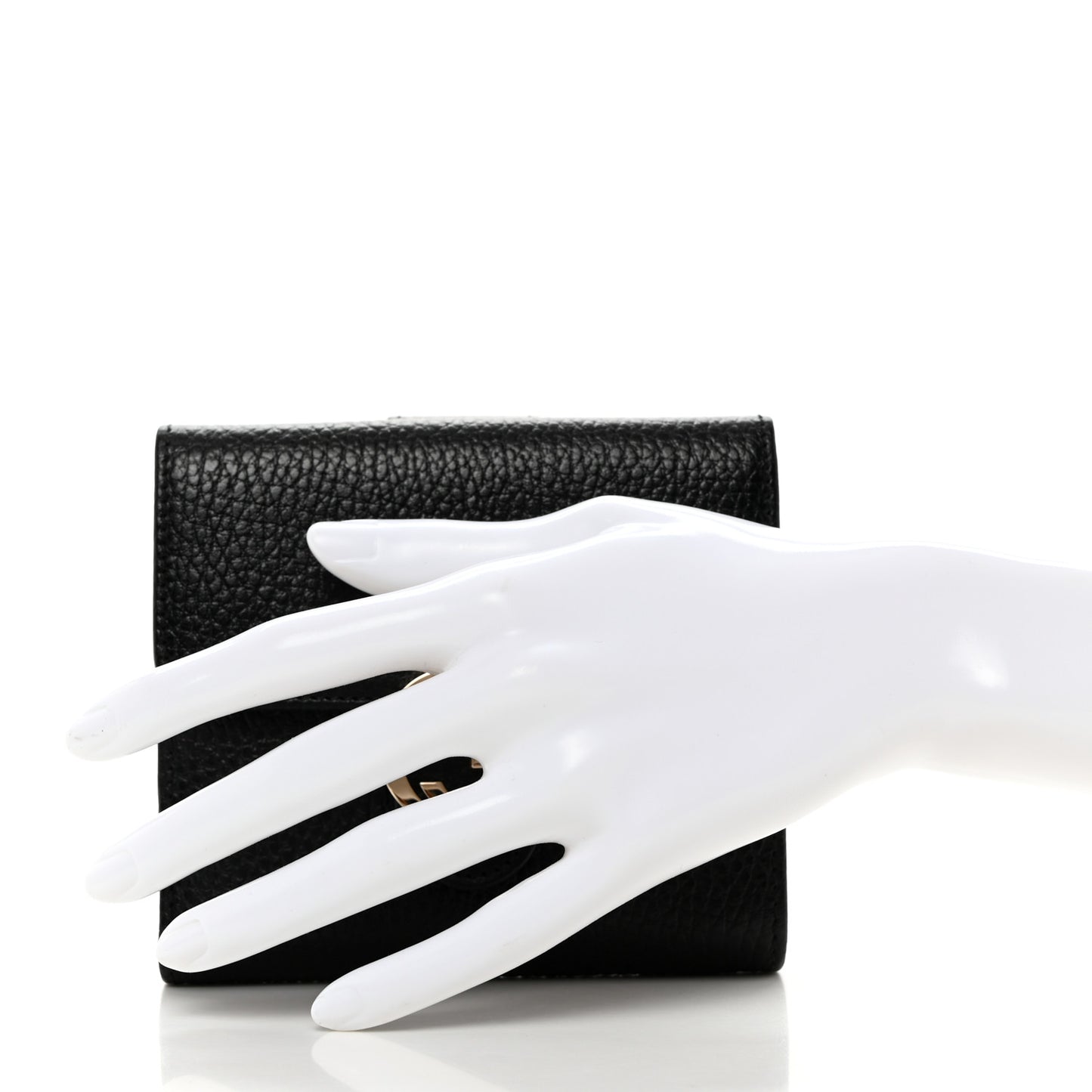 Dollar Calfskin Interlocking G French Wallet Black