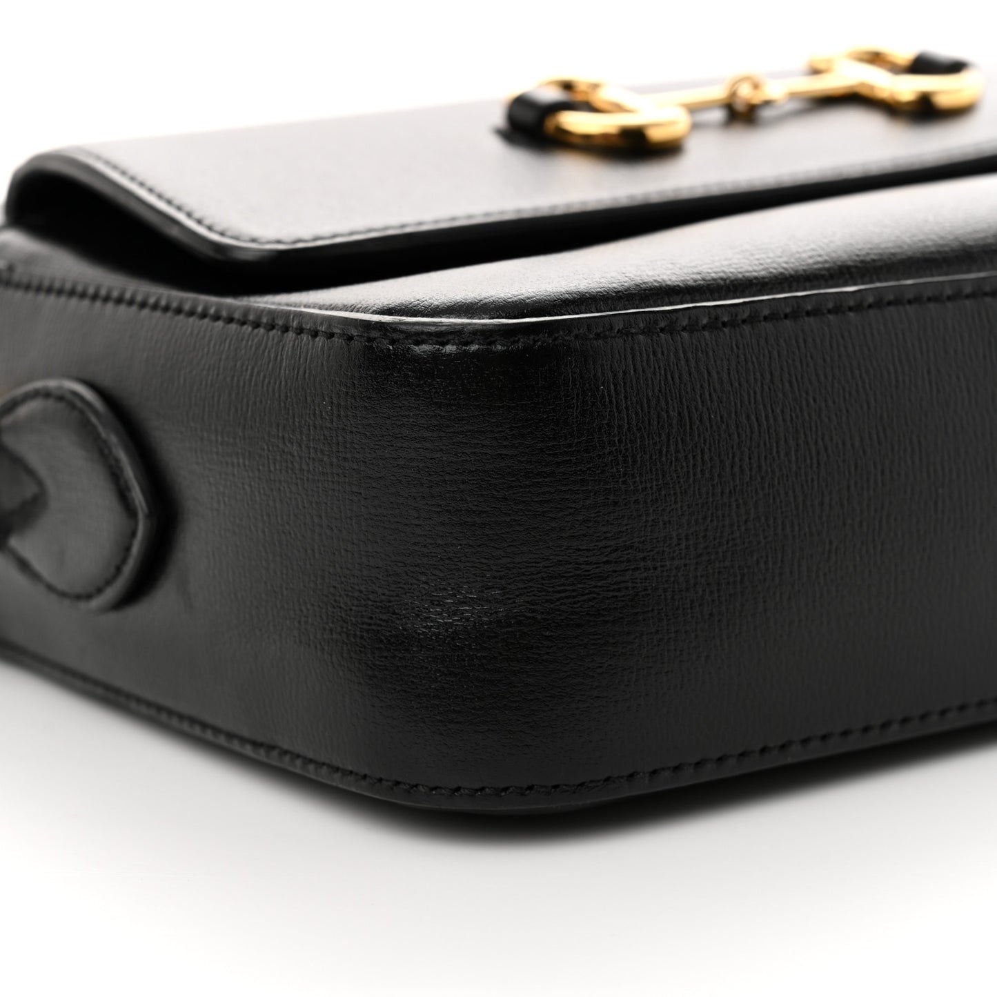 Textured Calfskin Small Horsebit 1955 Shoulder Bag Black