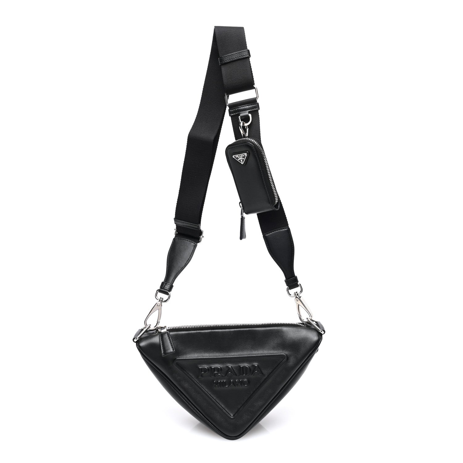 Prada Grace Lux Triangle Shoulder Bag Black 1 of 8