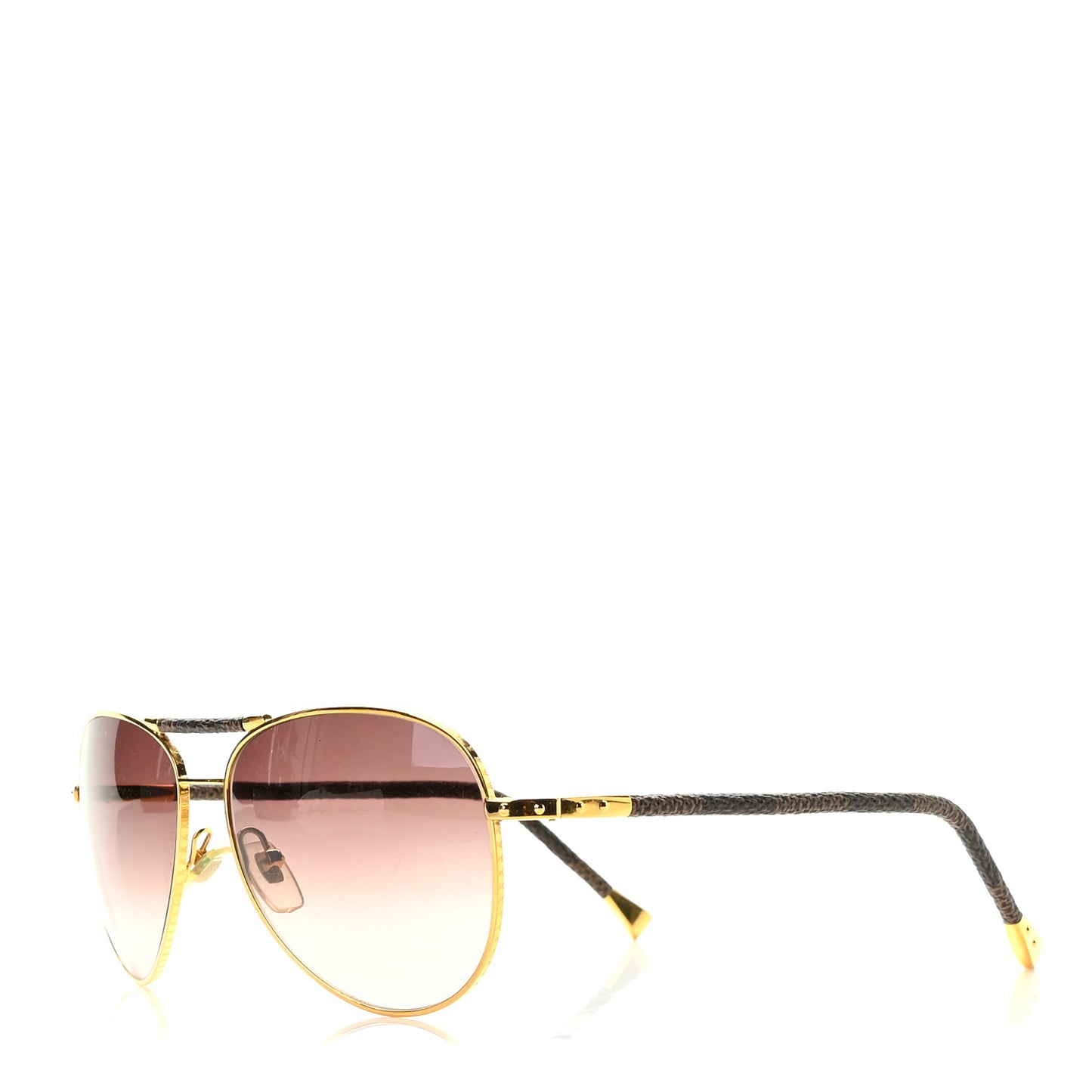 Damier Ebene Conspiration Pilote Aviator Sunglasses Gold