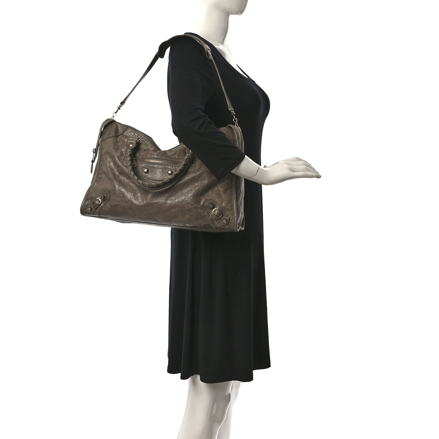 Agneau Giant 12 Rose Gold Hardware City Gris Poivre