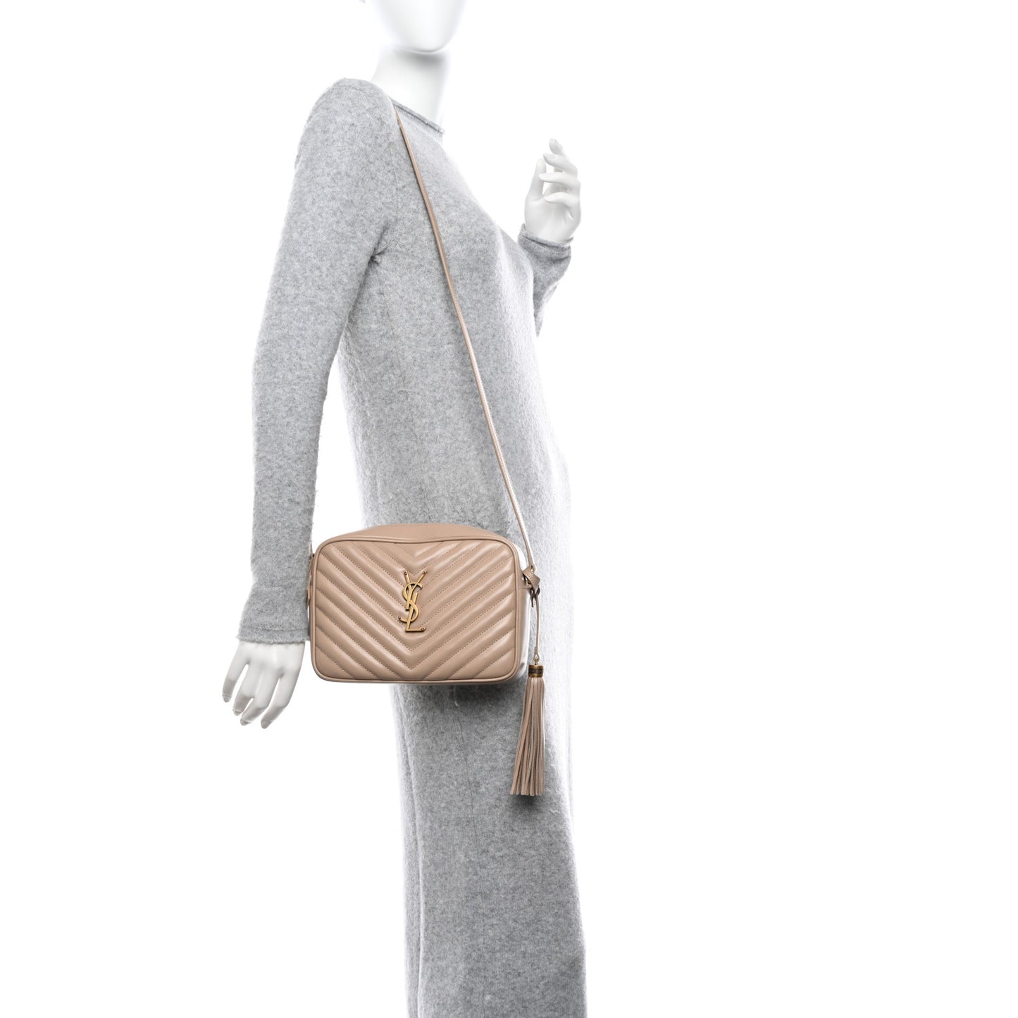 Calfskin Matelasse Monogram Lou Camera Bag Dark Beige