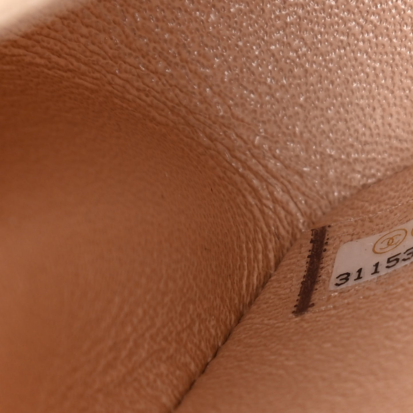 Iridescent Lambskin Quilted Mini Rectangular Flap Beige