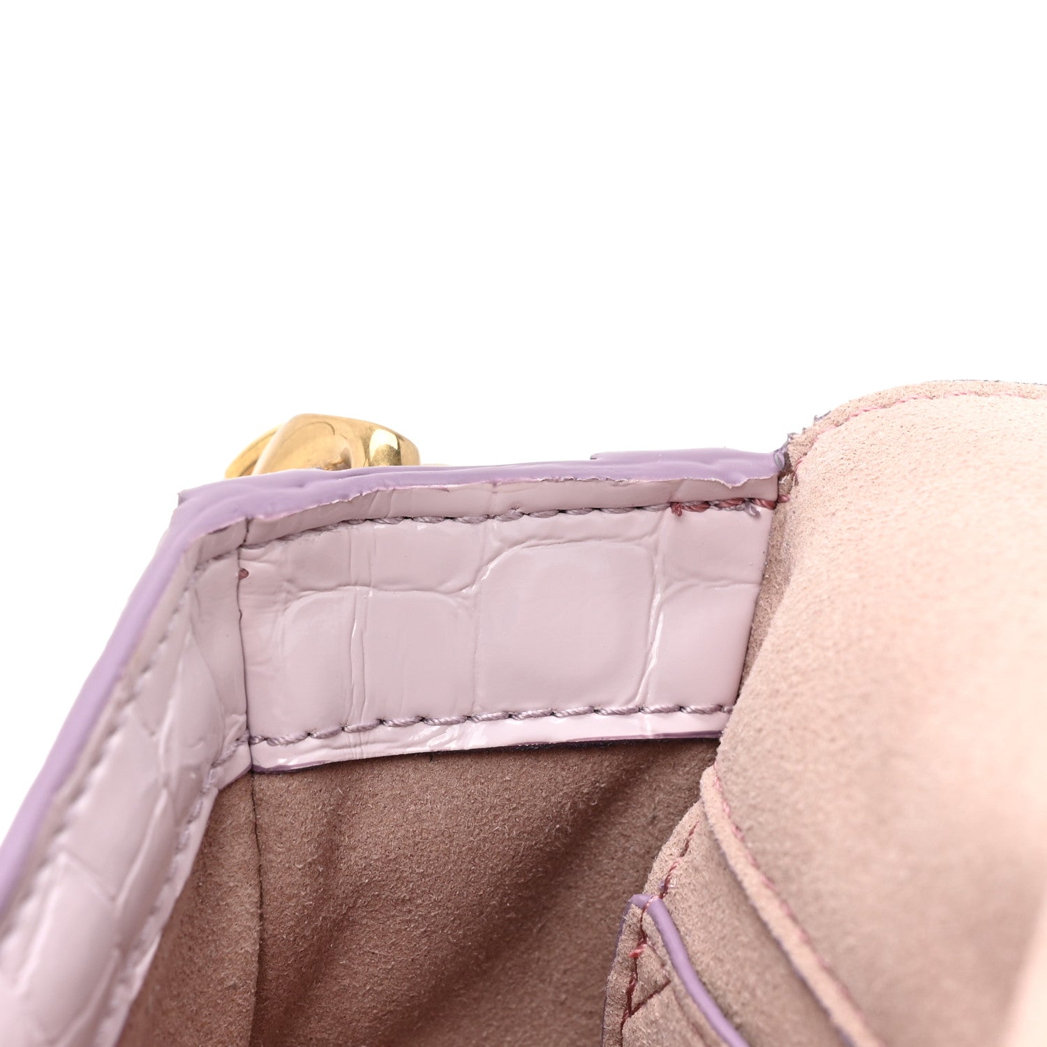 Stella McCartney Eco Alter Crocodile Embossed Nappa Small Frayme Shoulder Bag Lilac 10 of 13