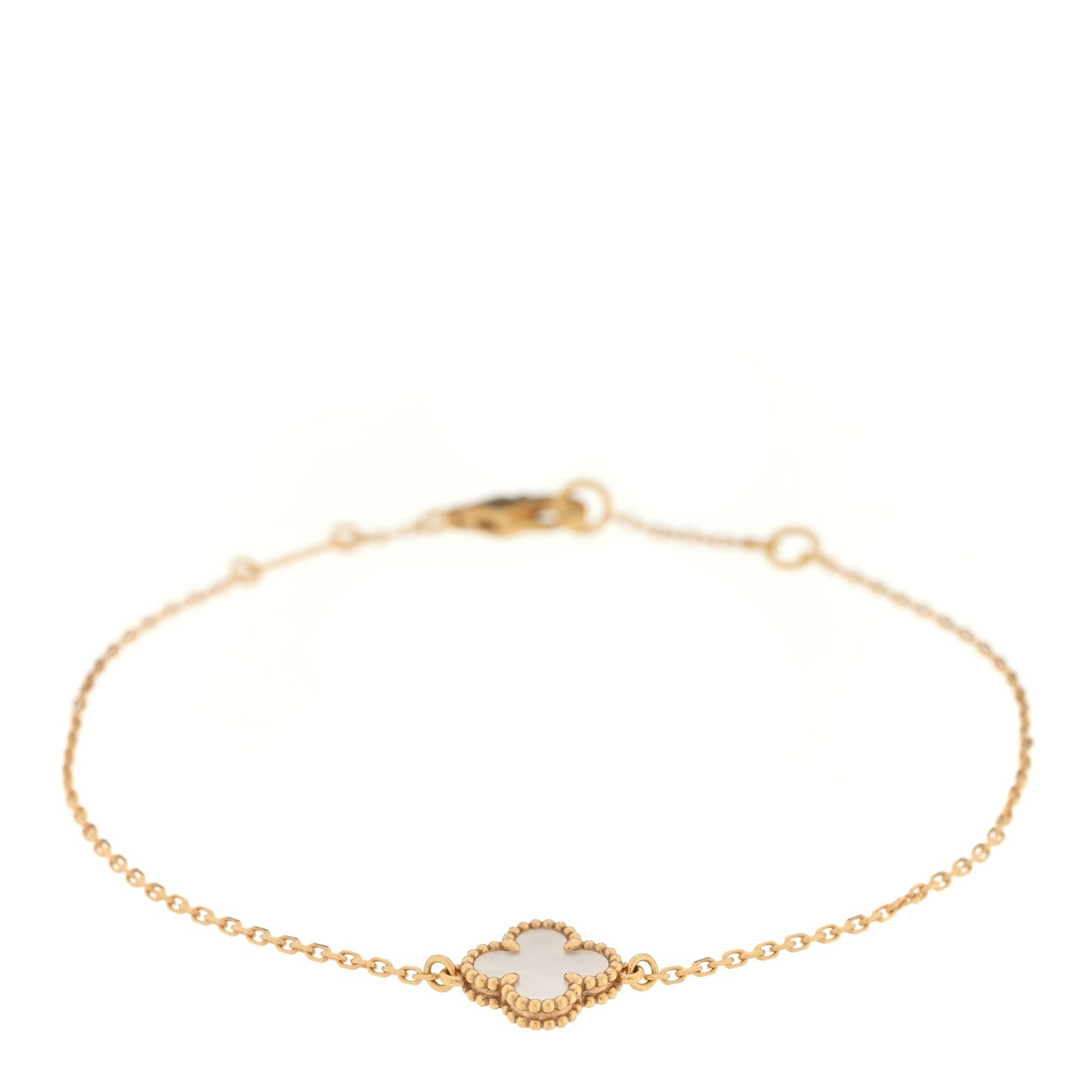 18K Yellow Gold Mother of Pearl Sweet Alhambra Bracelet