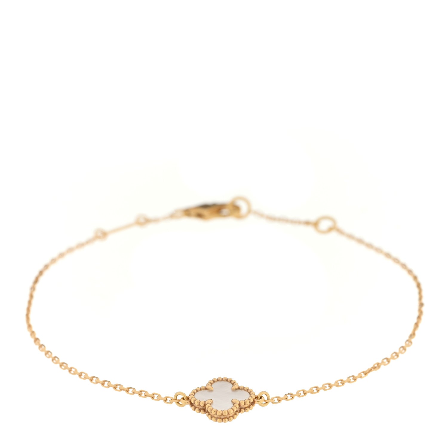 Van Cleef & Arpels 18K Yellow Gold Mother of Pearl Sweet Alhambra Bracelet 1 of 3