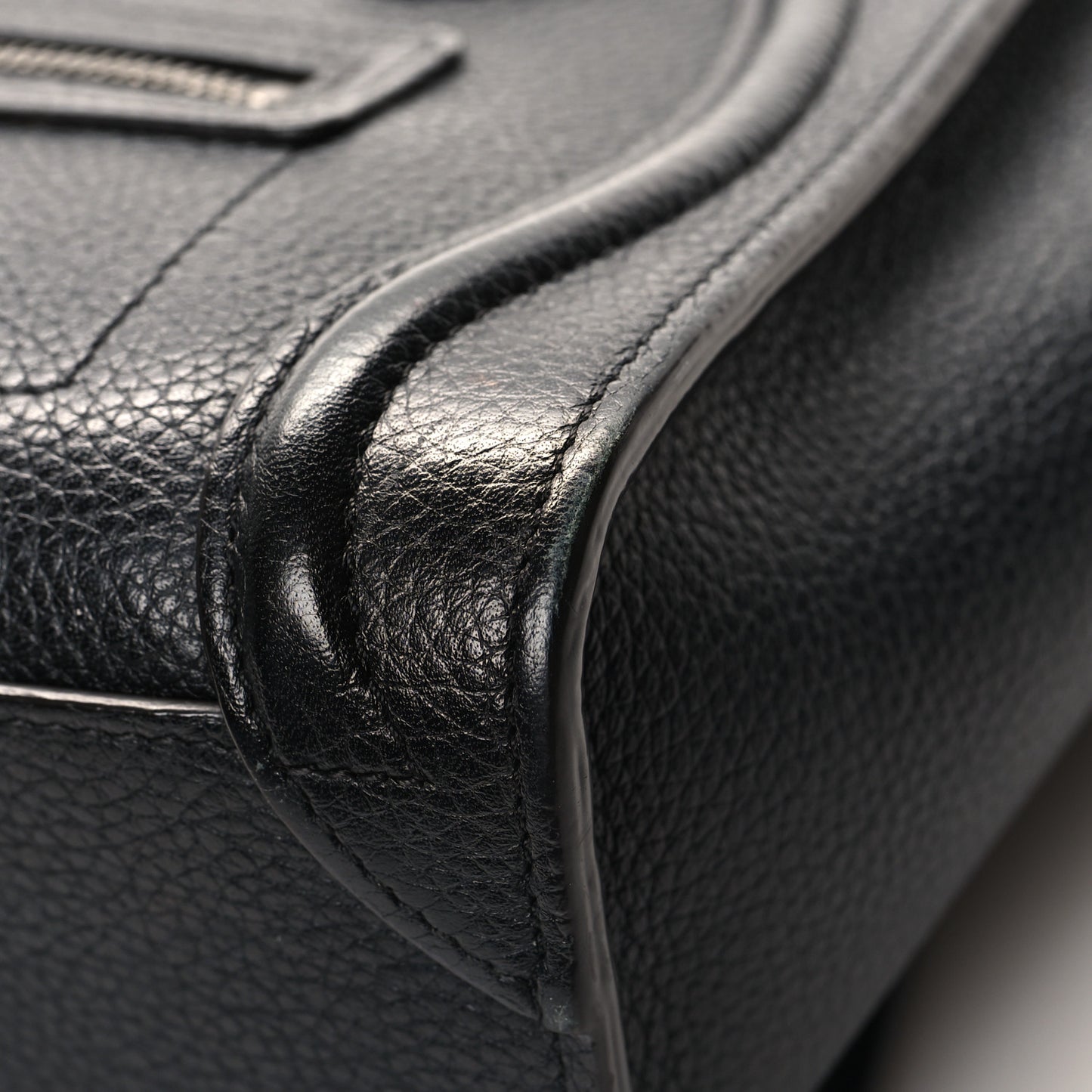 Drummed Calfskin Nano Luggage Black