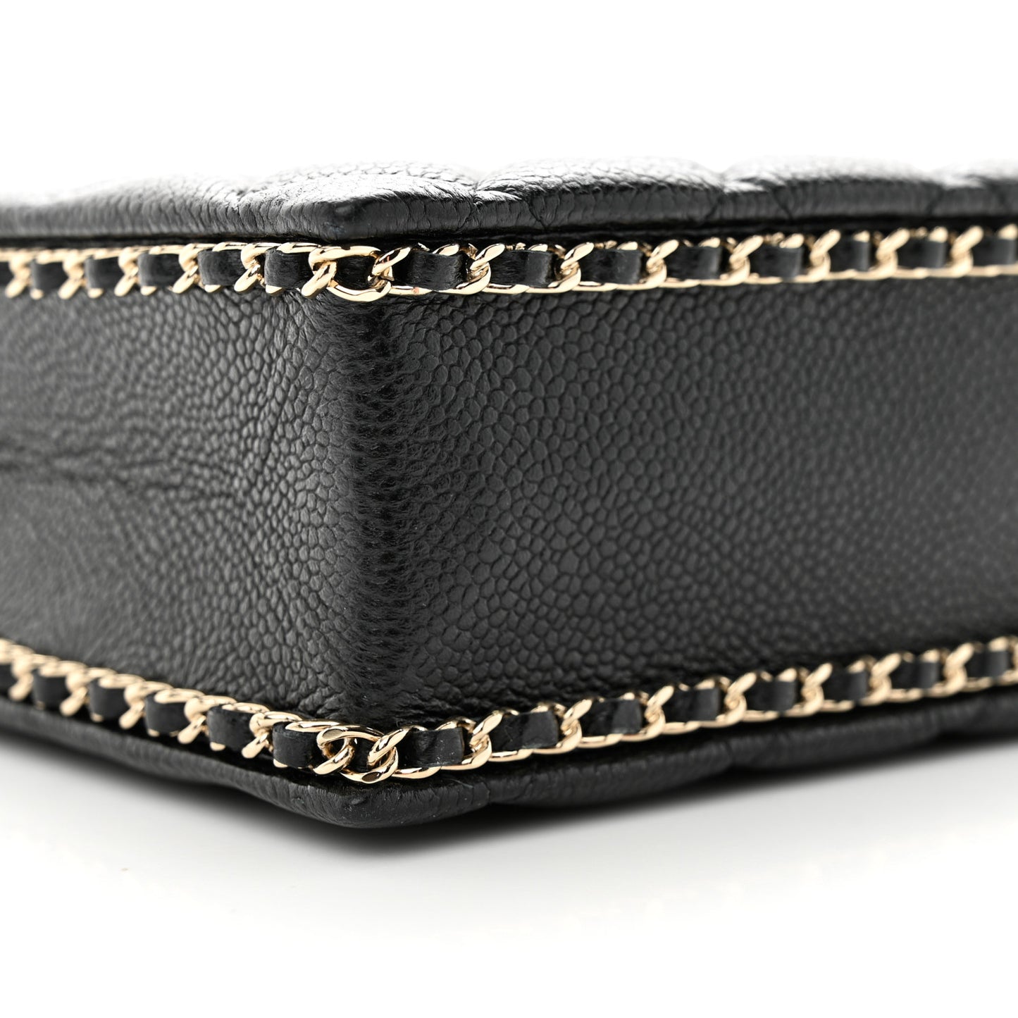 Caviar Quilted Evening Box Bag Black