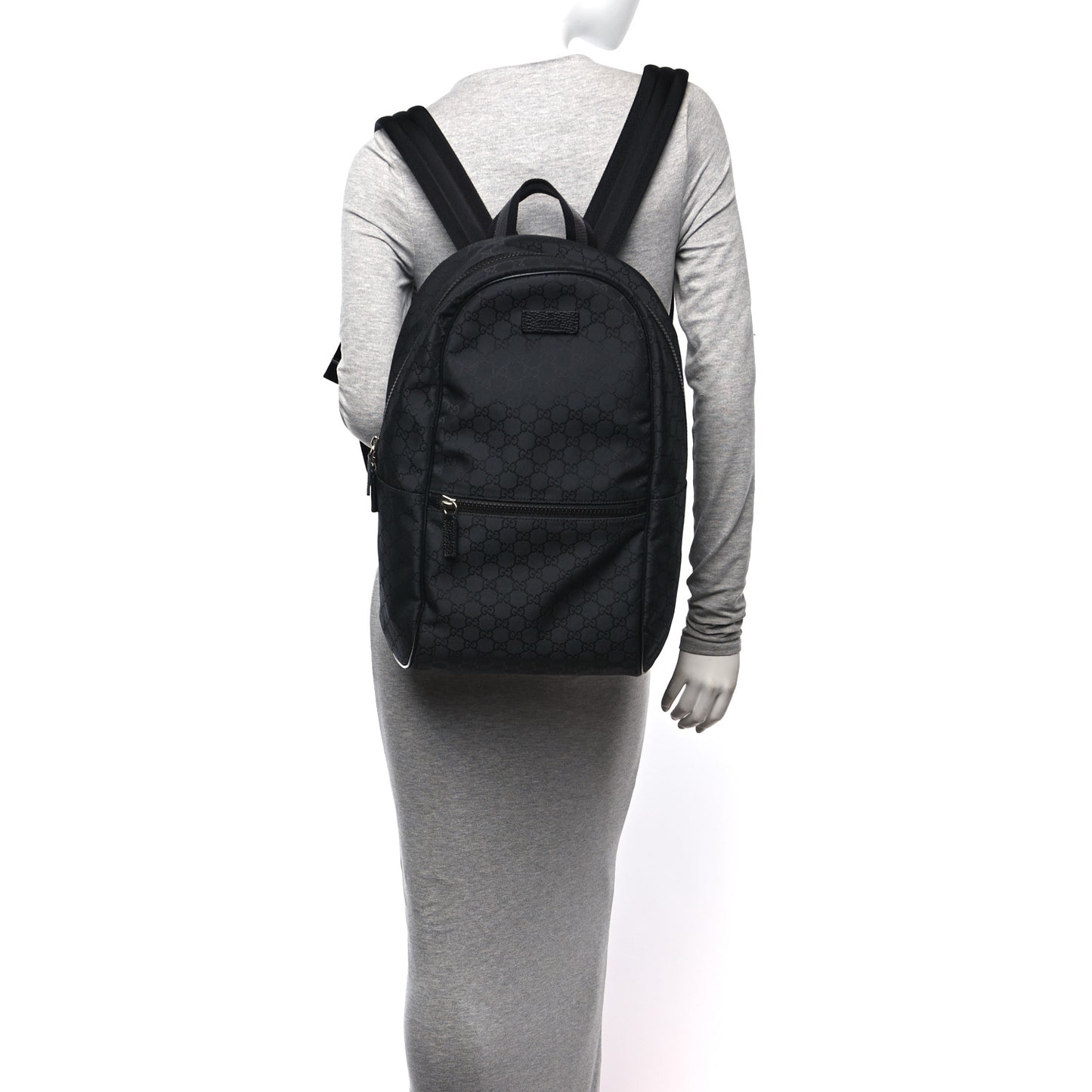 Nylon Monogram Slim Backpack Black