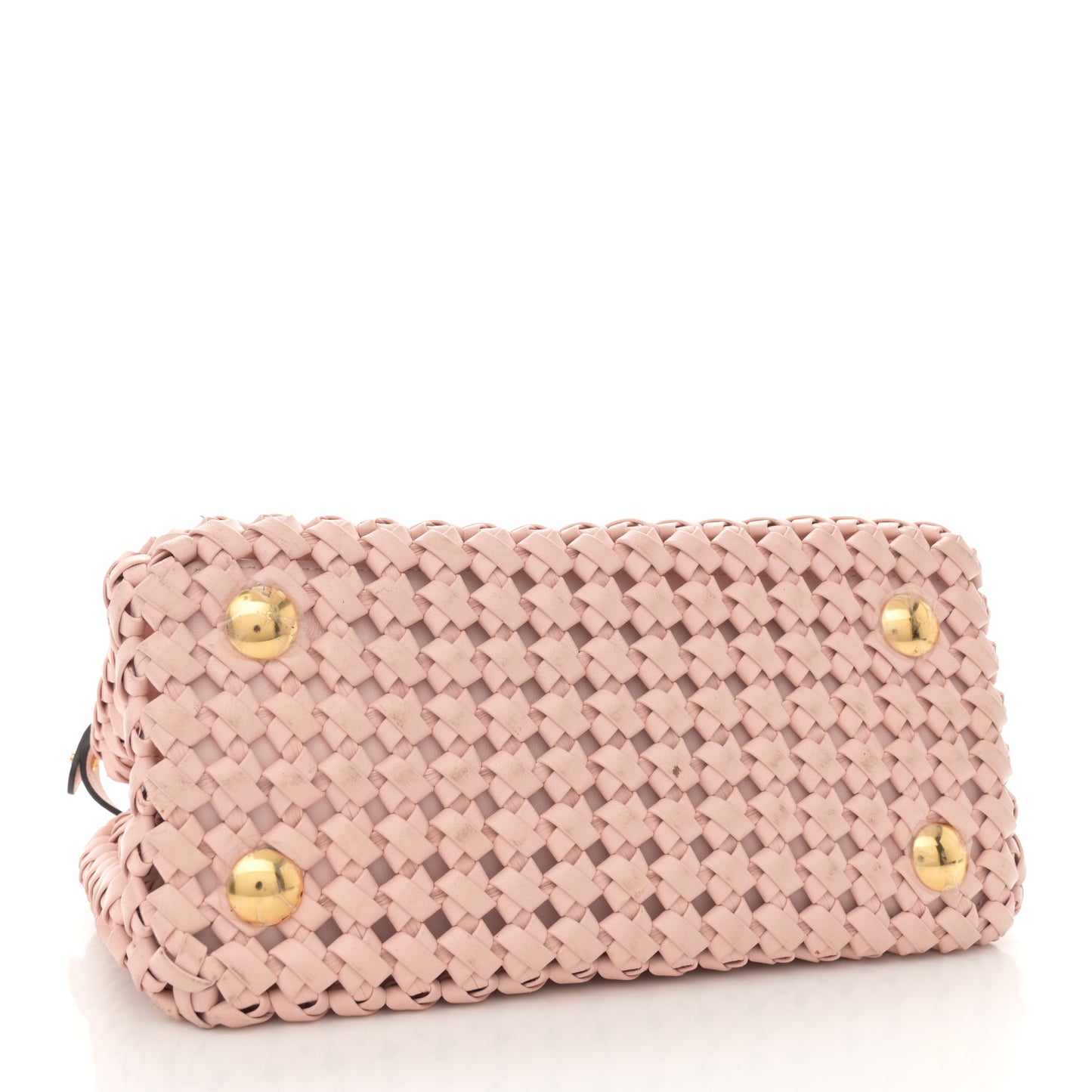 Nappa Woven Mini Peekaboo Iconic Satchel Rosa Confetto