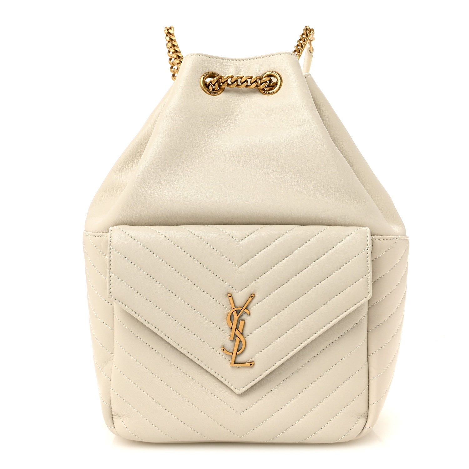 Saint Laurent Joe Backpack In Lambskin - White
