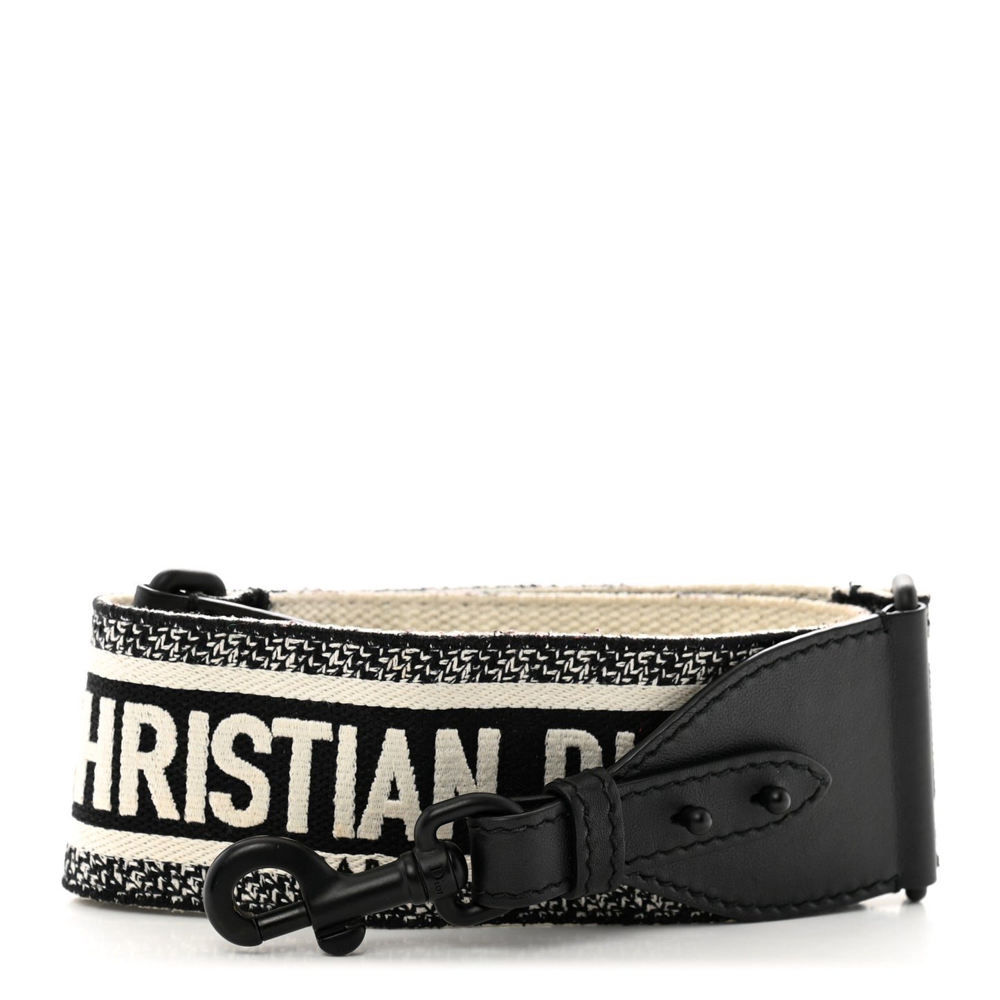 Canvas Embroidered Shoulder Strap Black Ultramatte