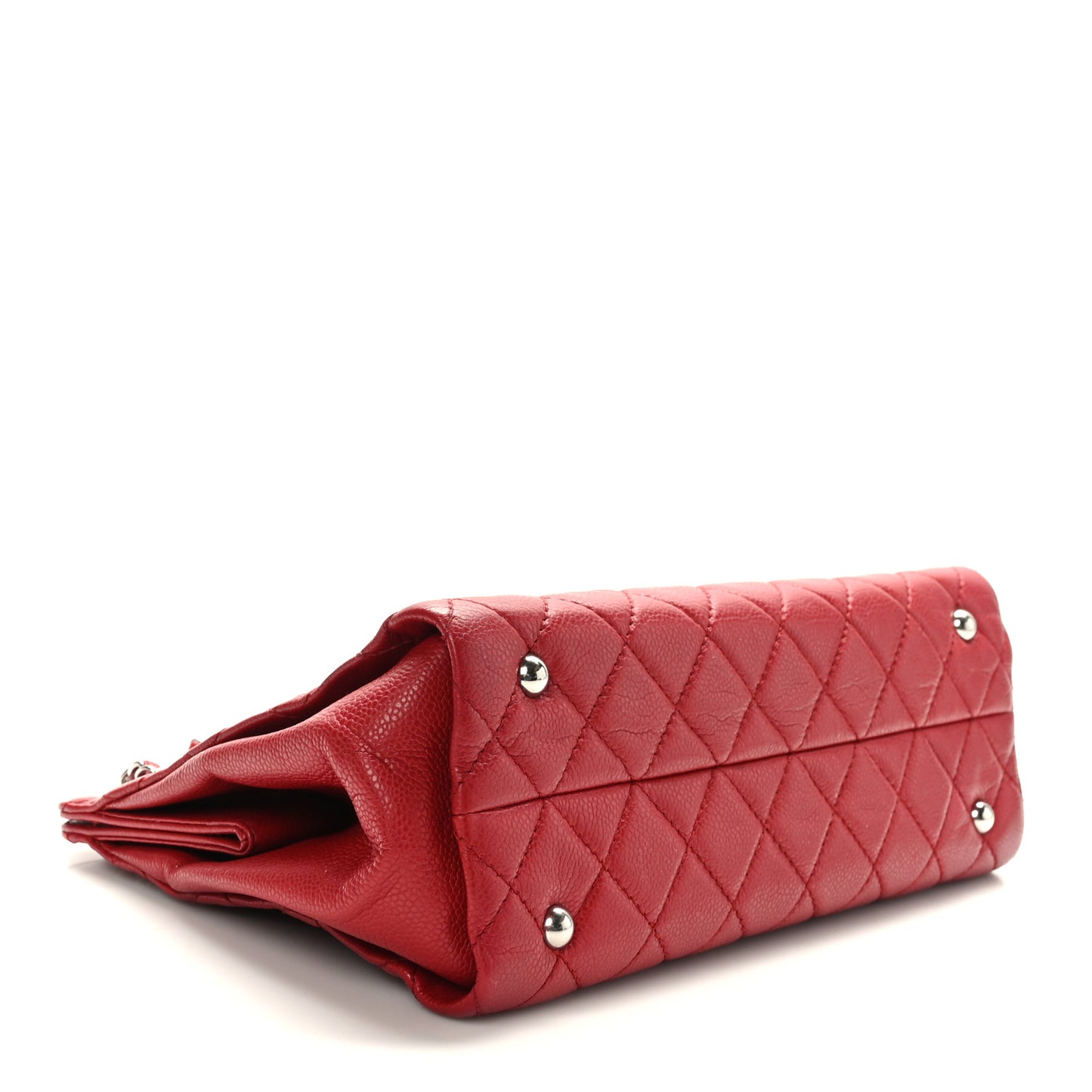 Caviar Quilted Timeless CC Shopping Tote Red