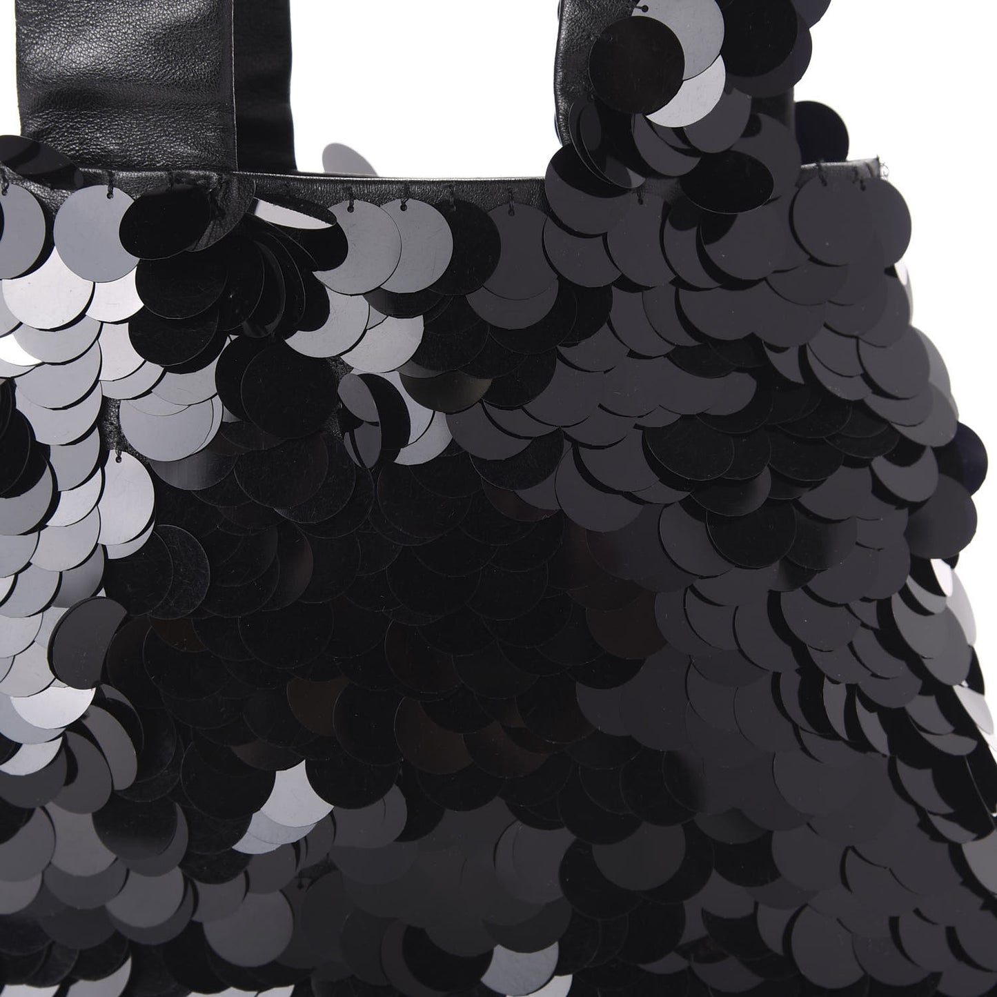 Sequin Paillettes Soft Calf Bag Black