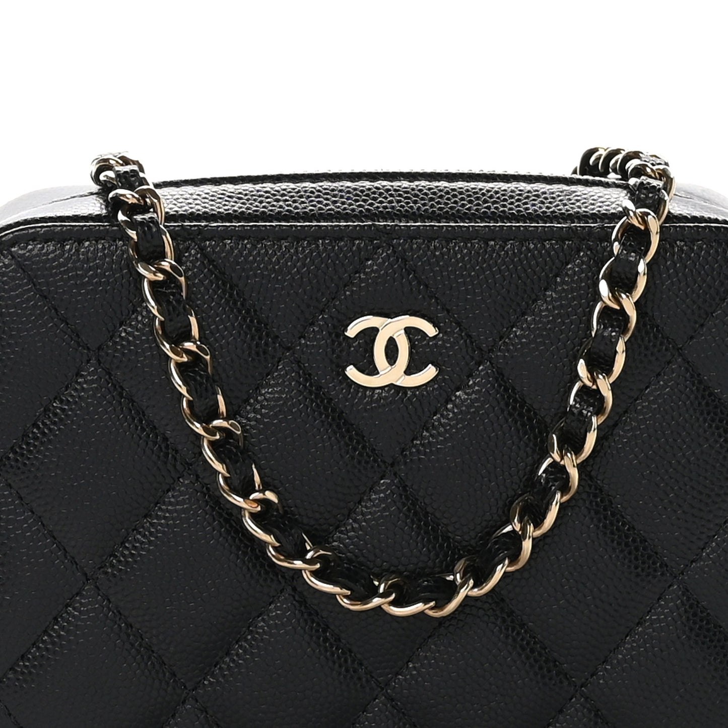 Caviar Quilted Camera Bag Black