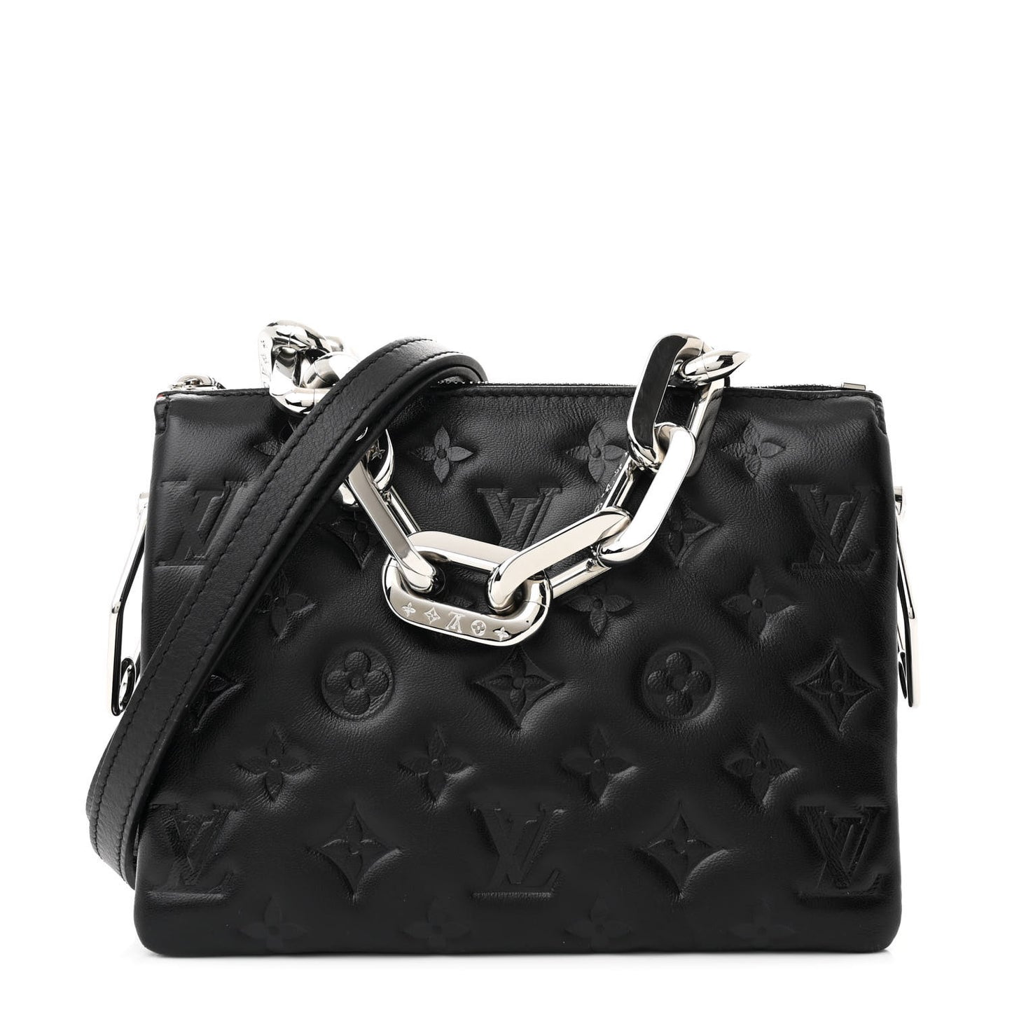 Lambskin Embossed Monogram Coussin BB Black