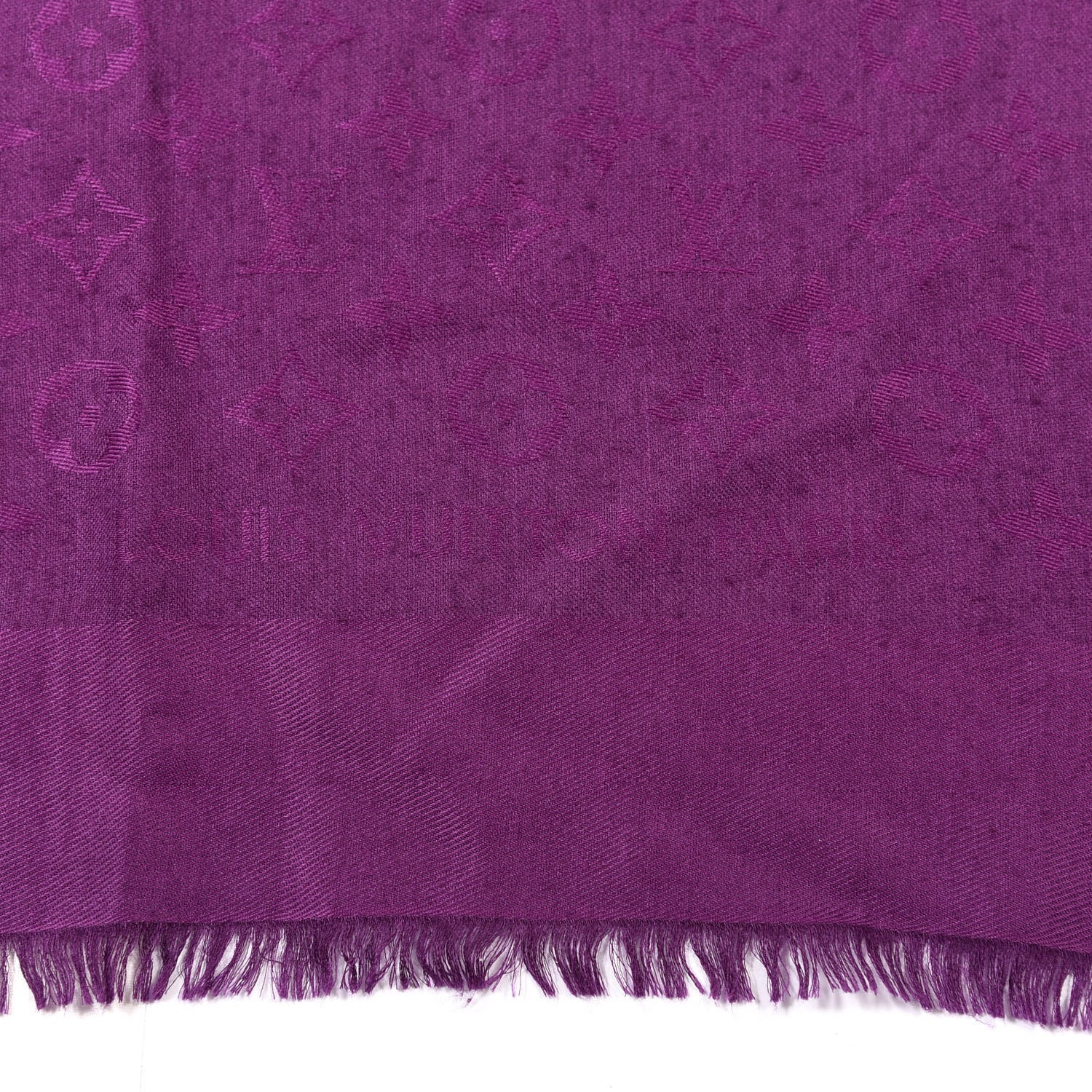 Louis Vuitton Wool Silk Monogram Shawl Cassis 2 of 4