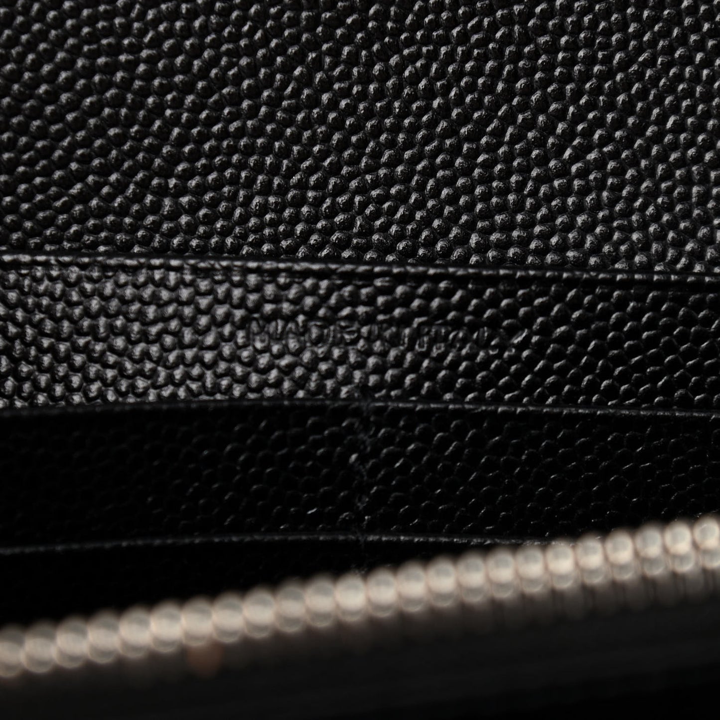 Grain De Poudre Matelasse Chevron Monogram Chain Wallet Black