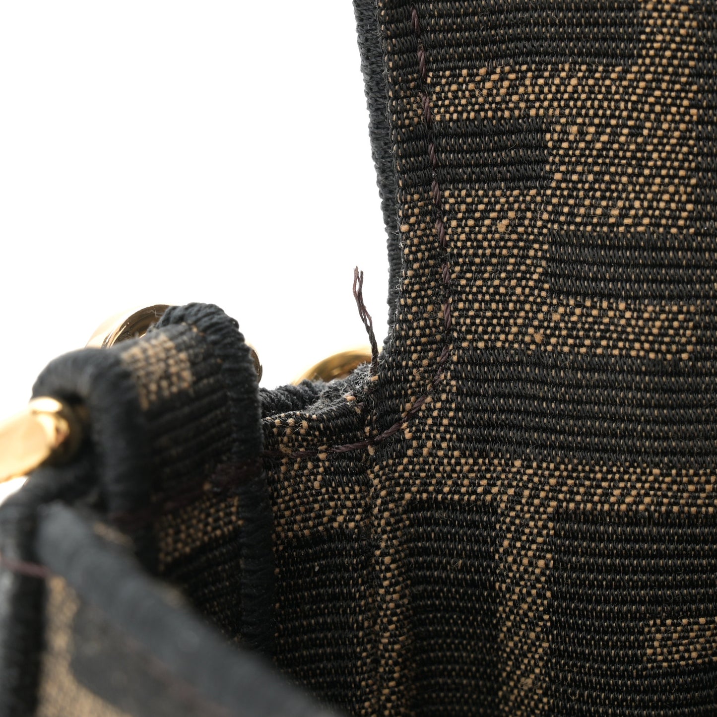 Fabric Jacquard FF 1974 Mini Baguette Tobacco Moro Black