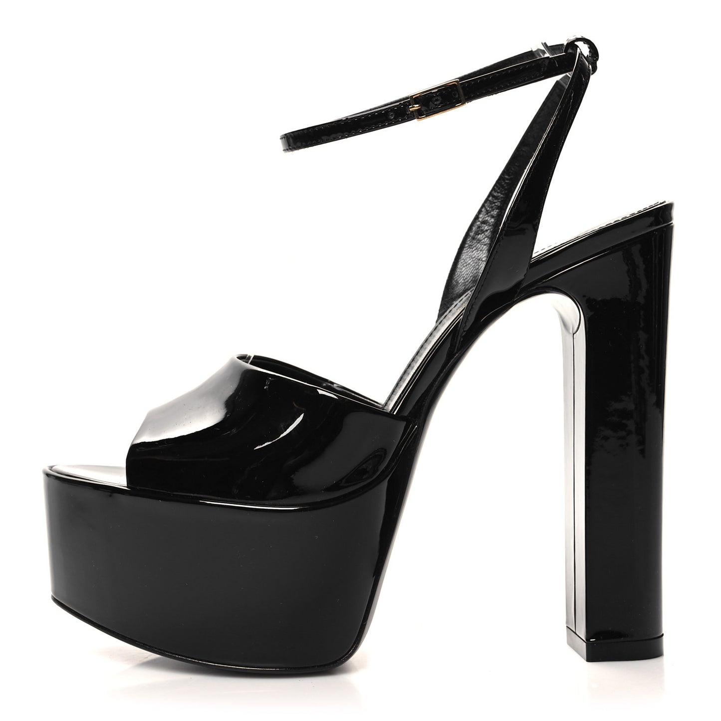Patent Jodie 95 Platform Sandals 36.5 Black