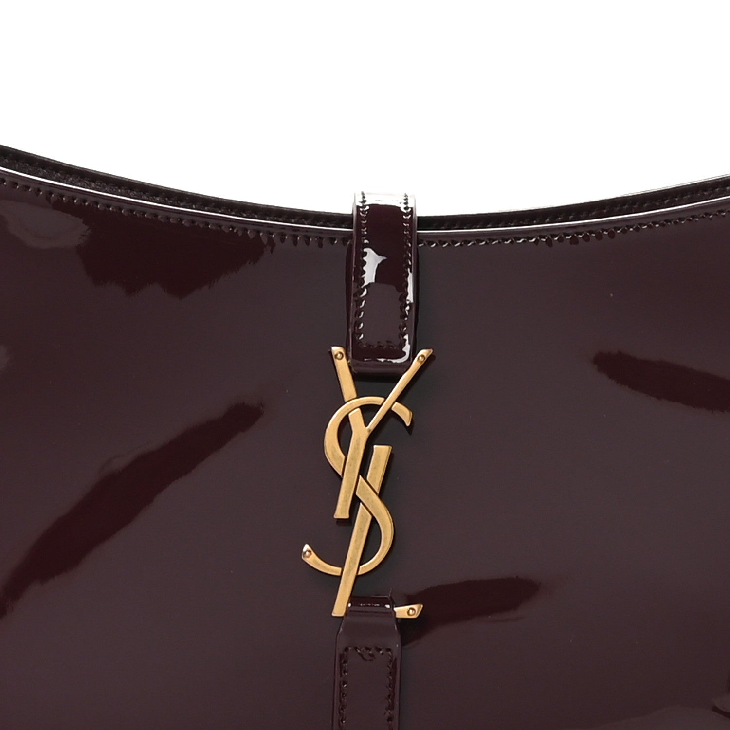 Saint Laurent Patent Le 5 A 7 Hobo Bordeaux 8 of 10