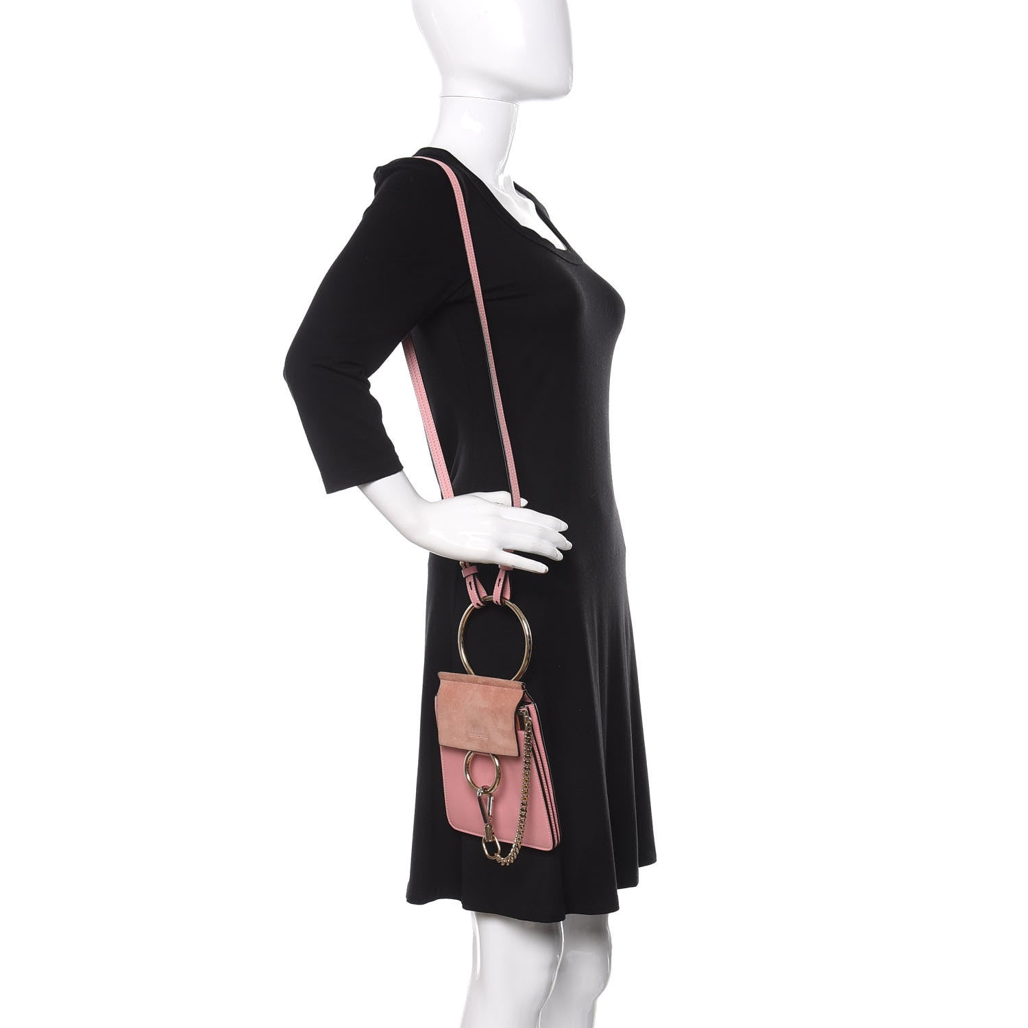 Chloe Suede Calfskin Mini Faye Bracelet Bag Washed Pink 2 of 10