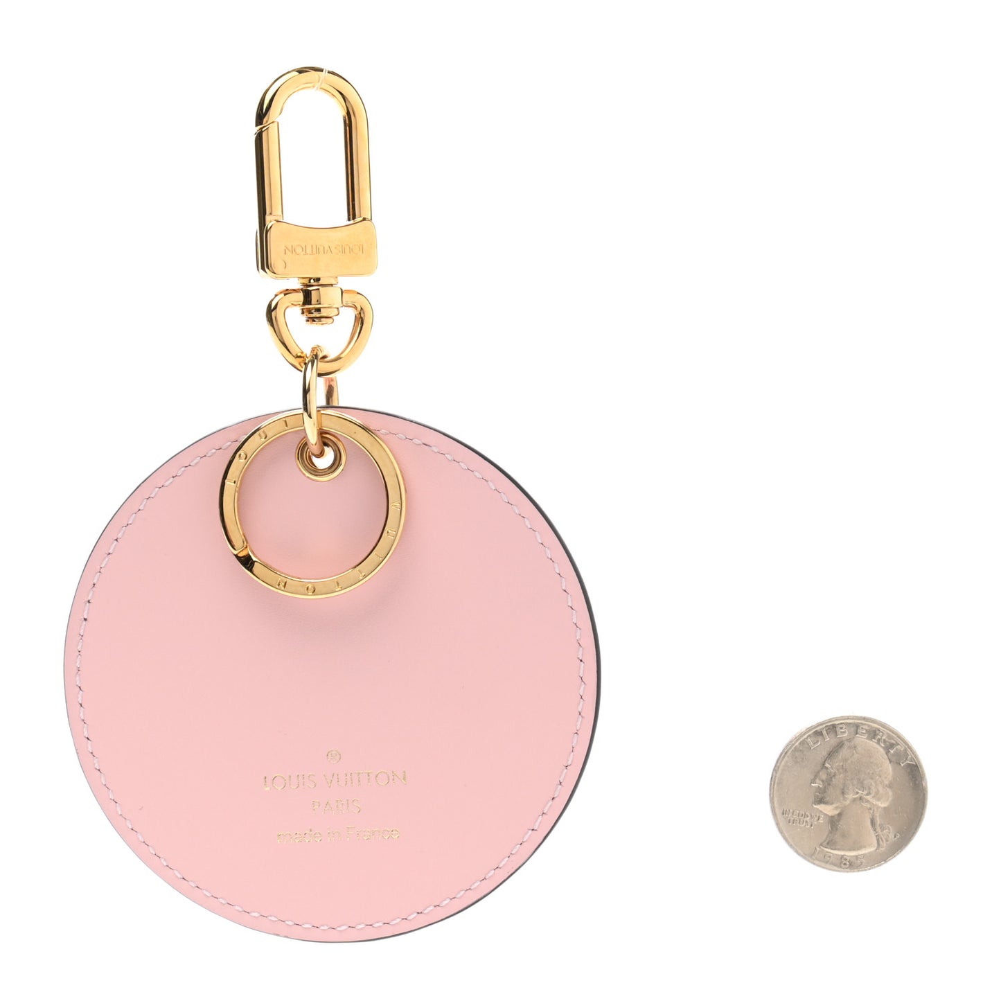 Calfskin Monogram Valentines Day Illustre Bag Charm Key Holder Rose Clair