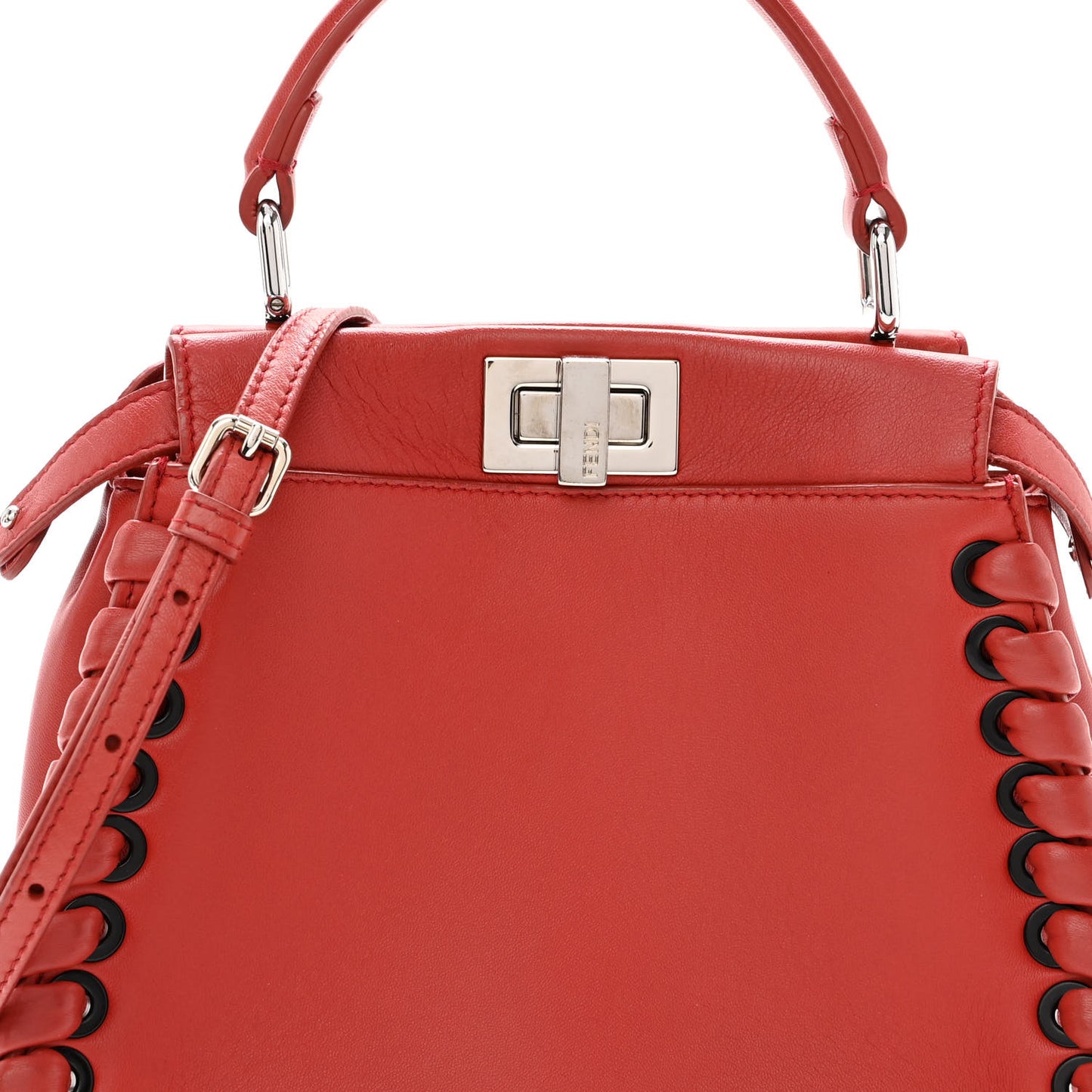 Nappa Lace Up Mini Peekaboo Iconic Satchel Bloody Mary