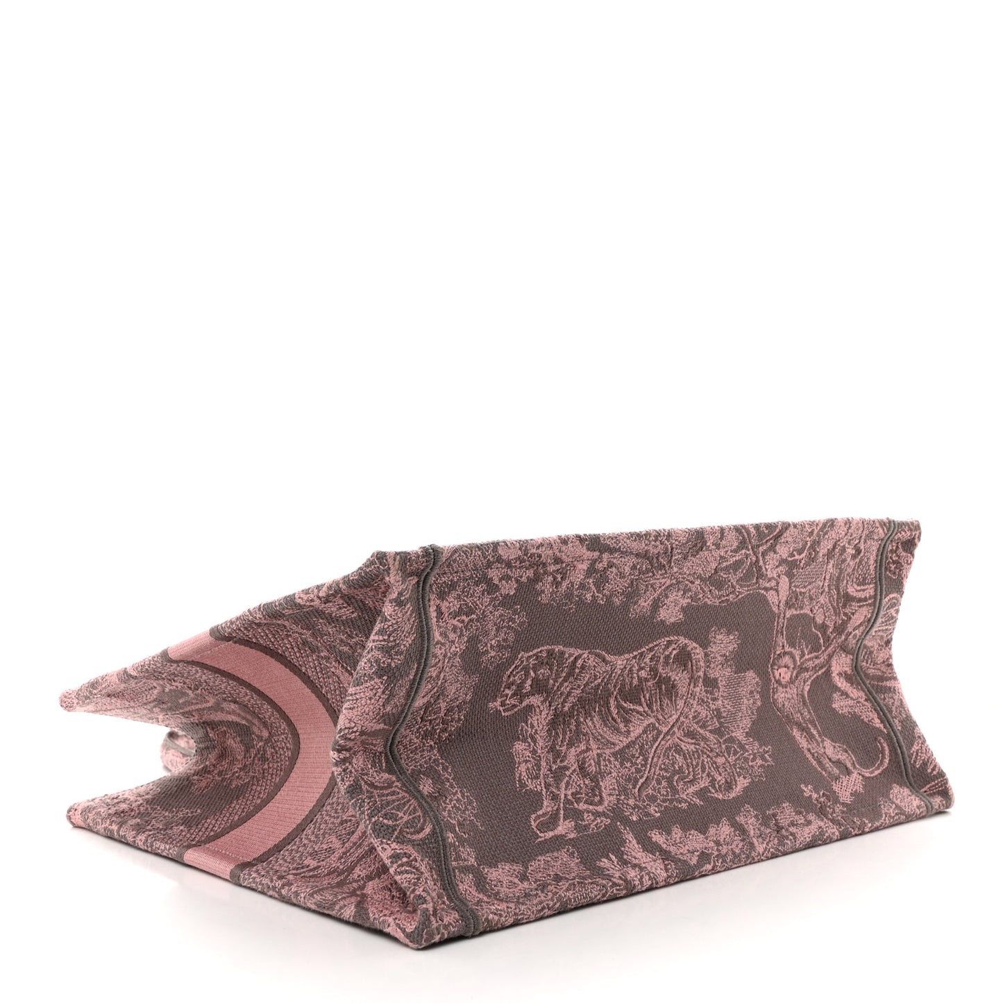 Canvas Embroidered Medium Dioriviera Toile De Jouy Book Tote Pink Grey