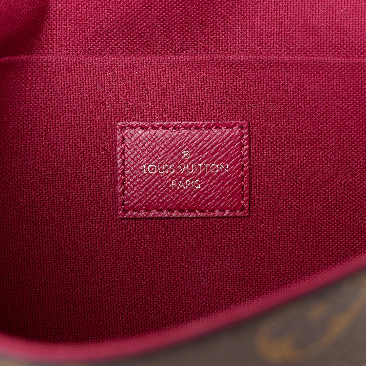 Monogram Pochette Felicie Chain Wallet Fuchsia