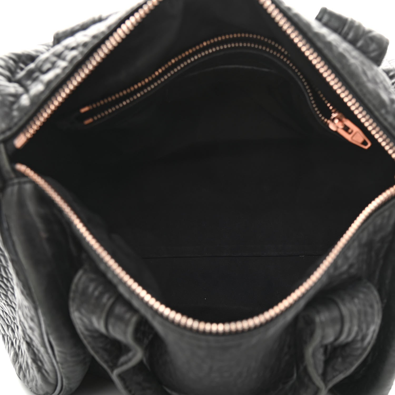 Alexander Wang Pebbled Lambskin Rocco Black Rose Gold Hardware 5 of 13