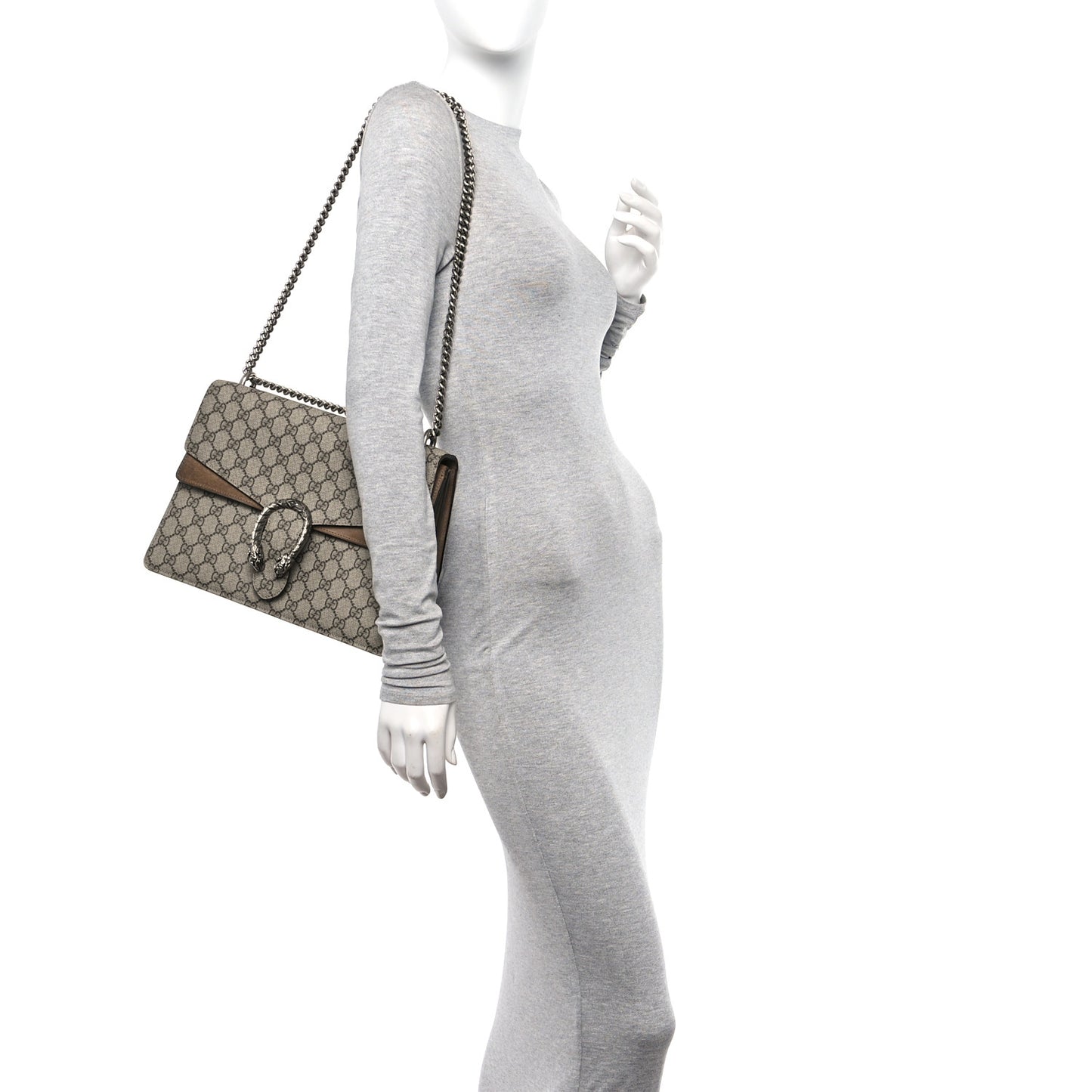 GG Supreme Monogram Medium Dionysus Shoulder Bag Taupe
