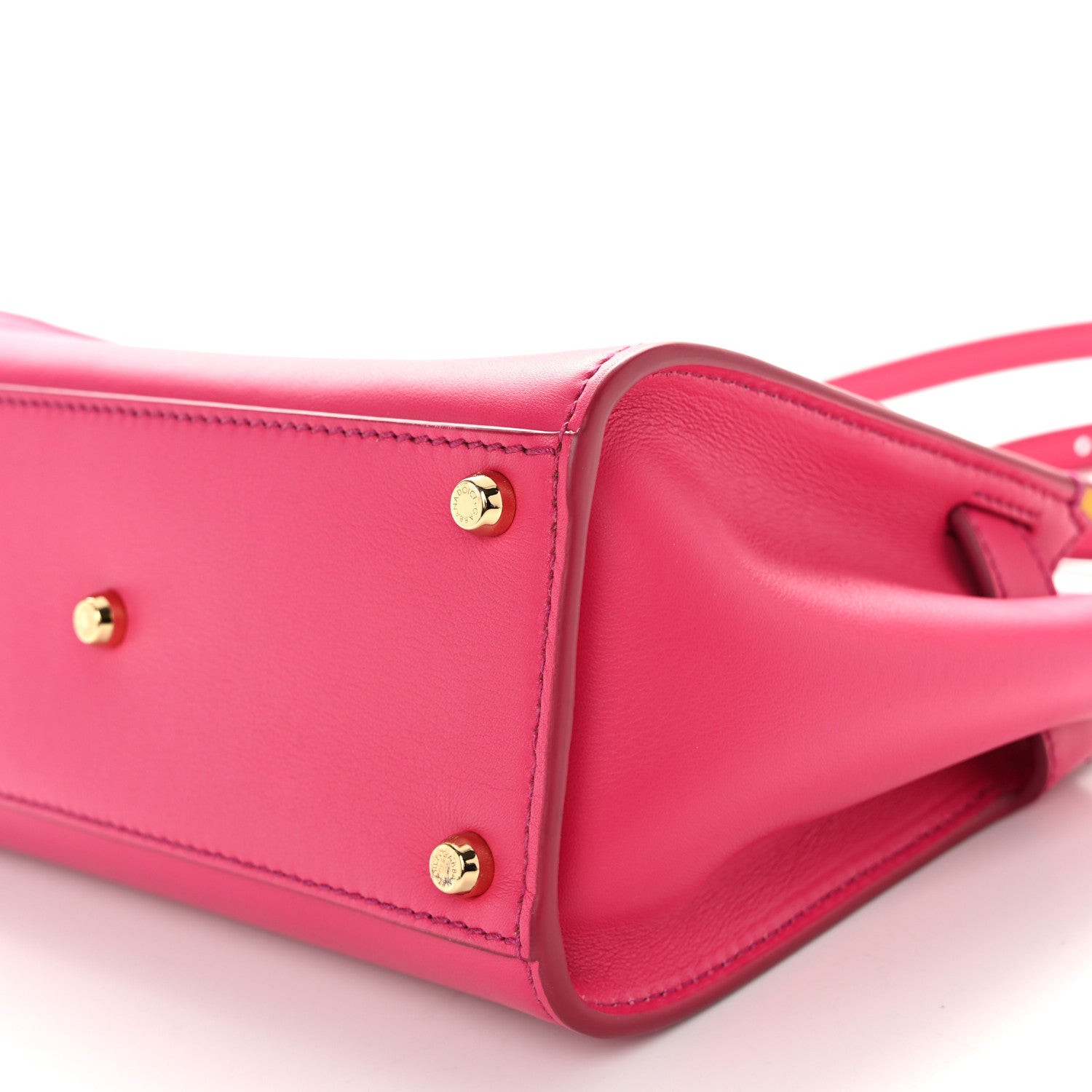 Dolce & Gabbana Calfskin Small Sicily 62 Soft Bag Fuchsia Yellow 10 of 10