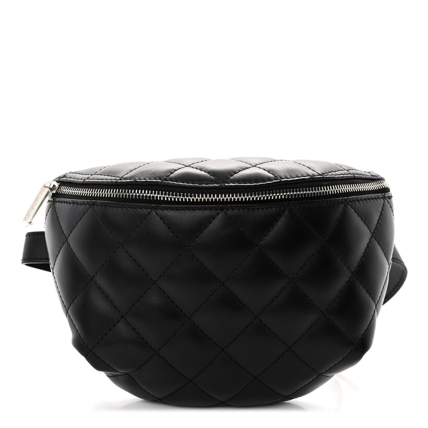 Calfskin Quilted Waist Belt Bag Black