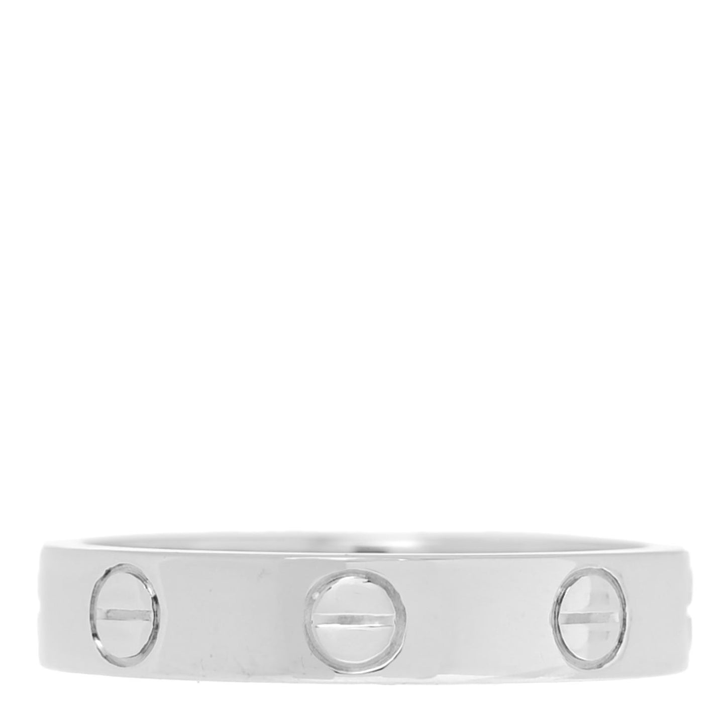 18K White Gold 3.5mm LOVE Wedding Band Ring 49 4.75